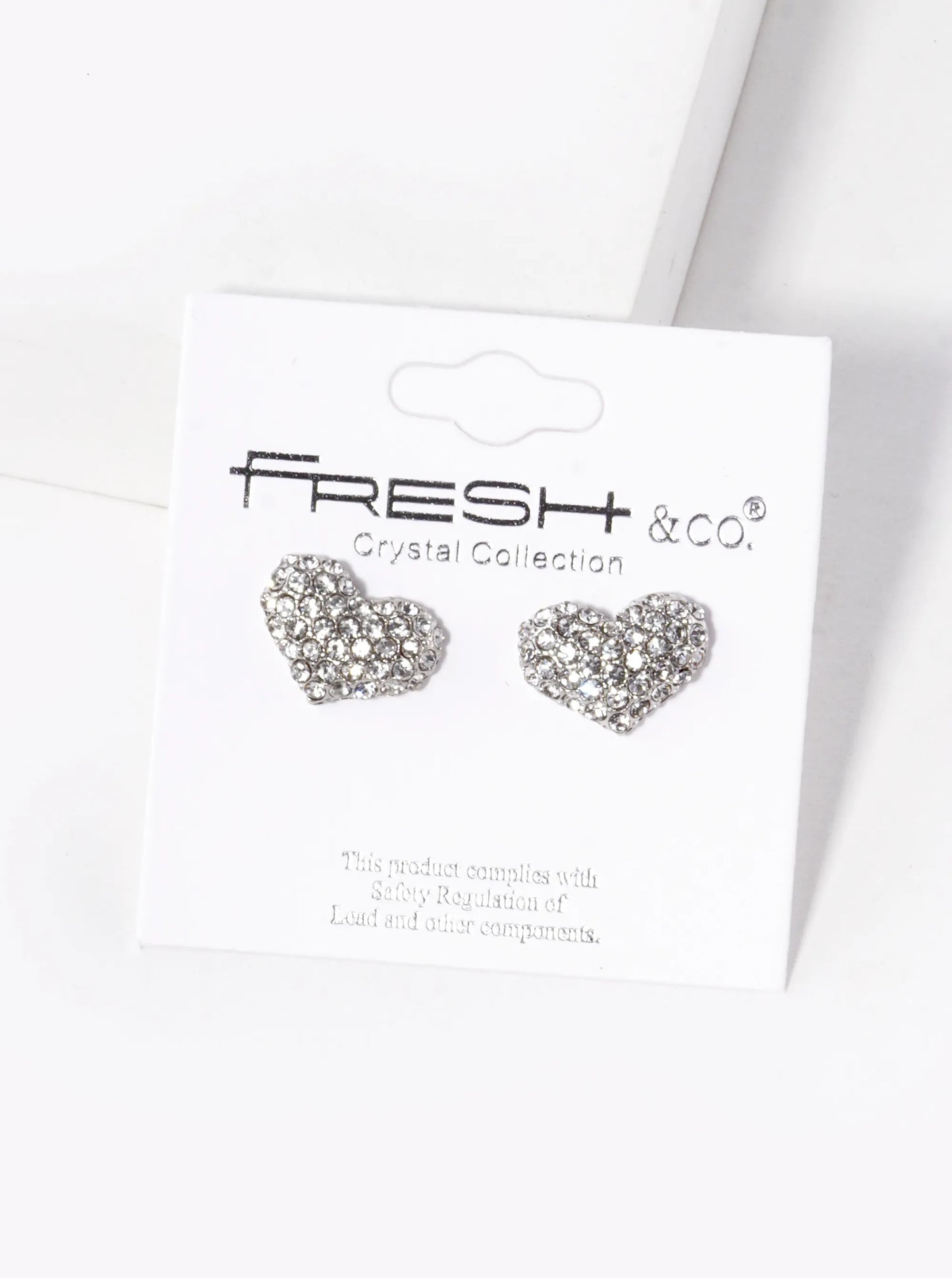 Crystal Pave 10mm Puffy Heart Stud Earrings