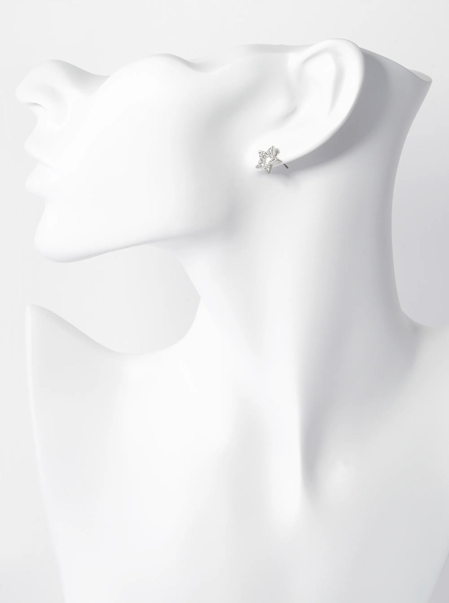 Crystal Pave 10mm Star And Moon Asymmetrical  Stud Earrings