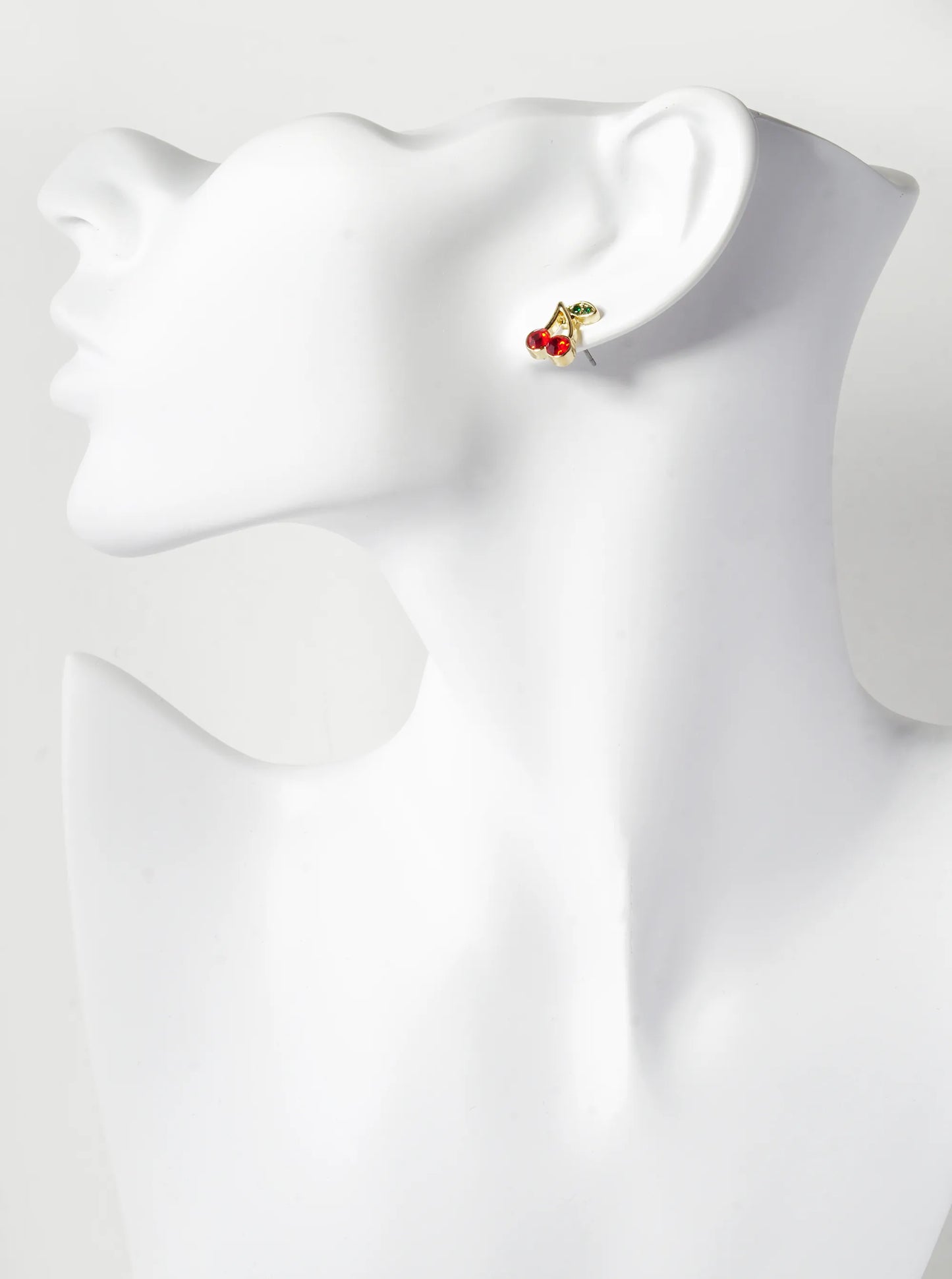 Crystal Pave 11mm Cherry Stud Earrings