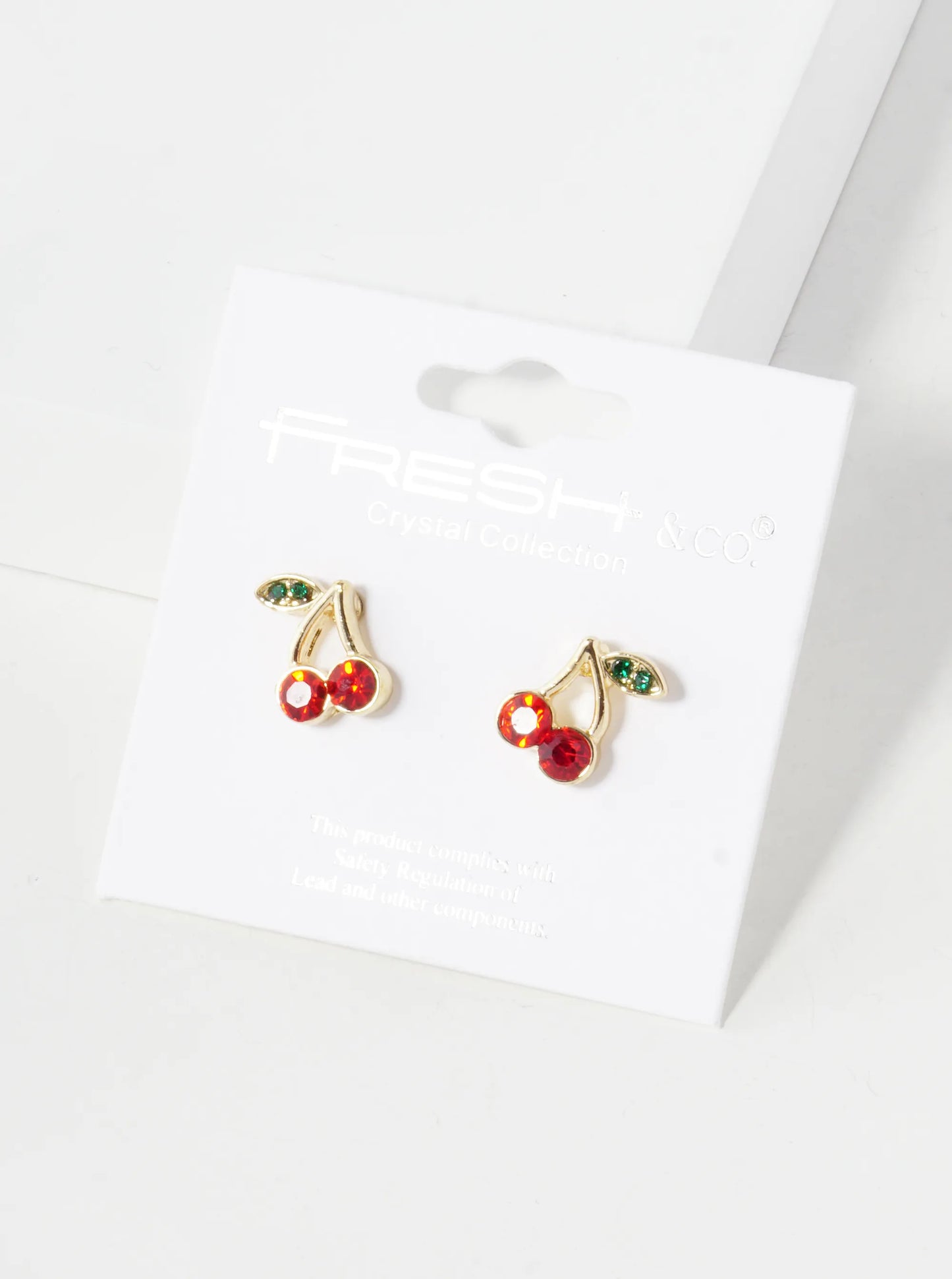 Crystal Pave 11mm Cherry Stud Earrings