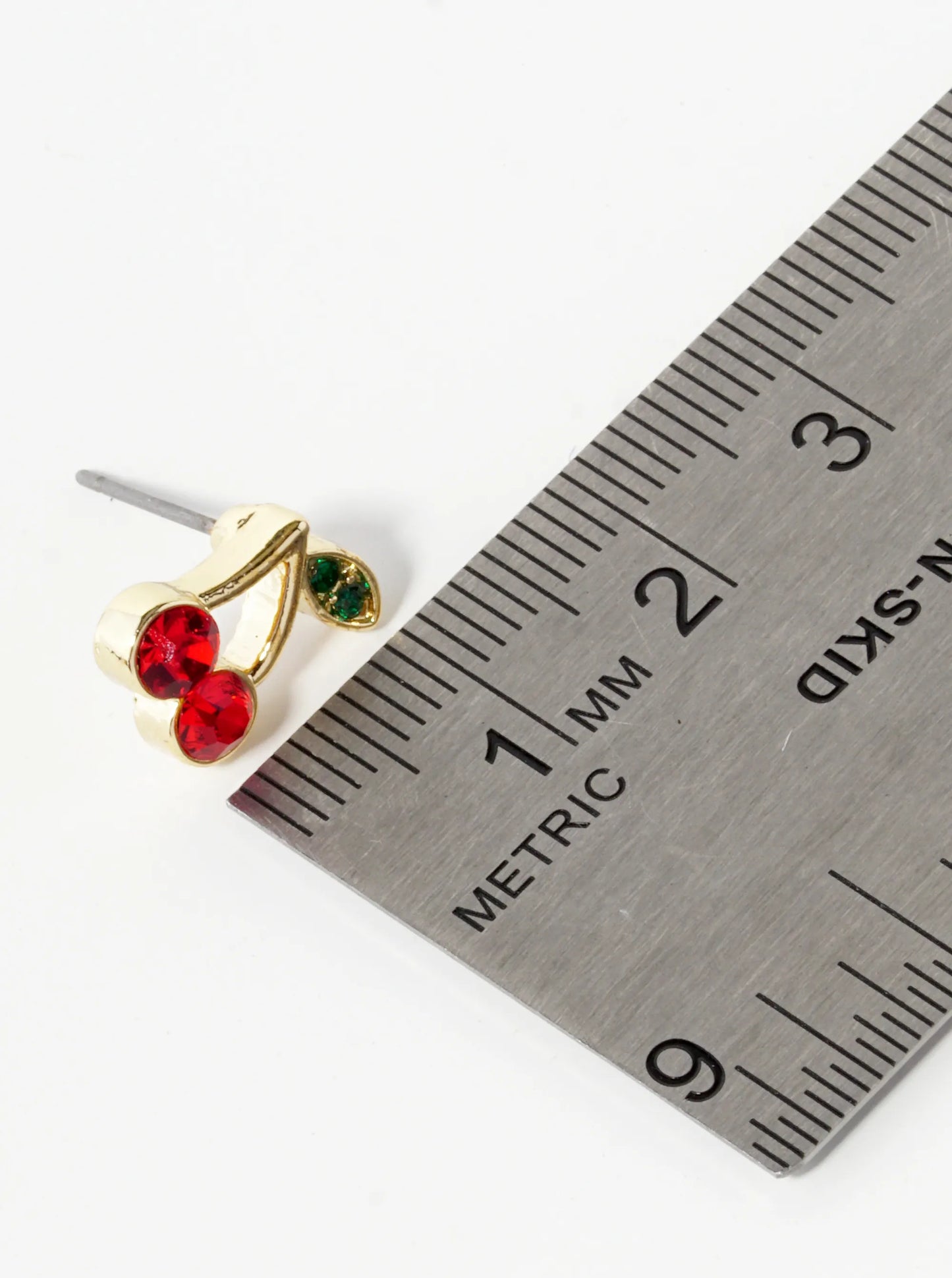Crystal Pave 11mm Cherry Stud Earrings