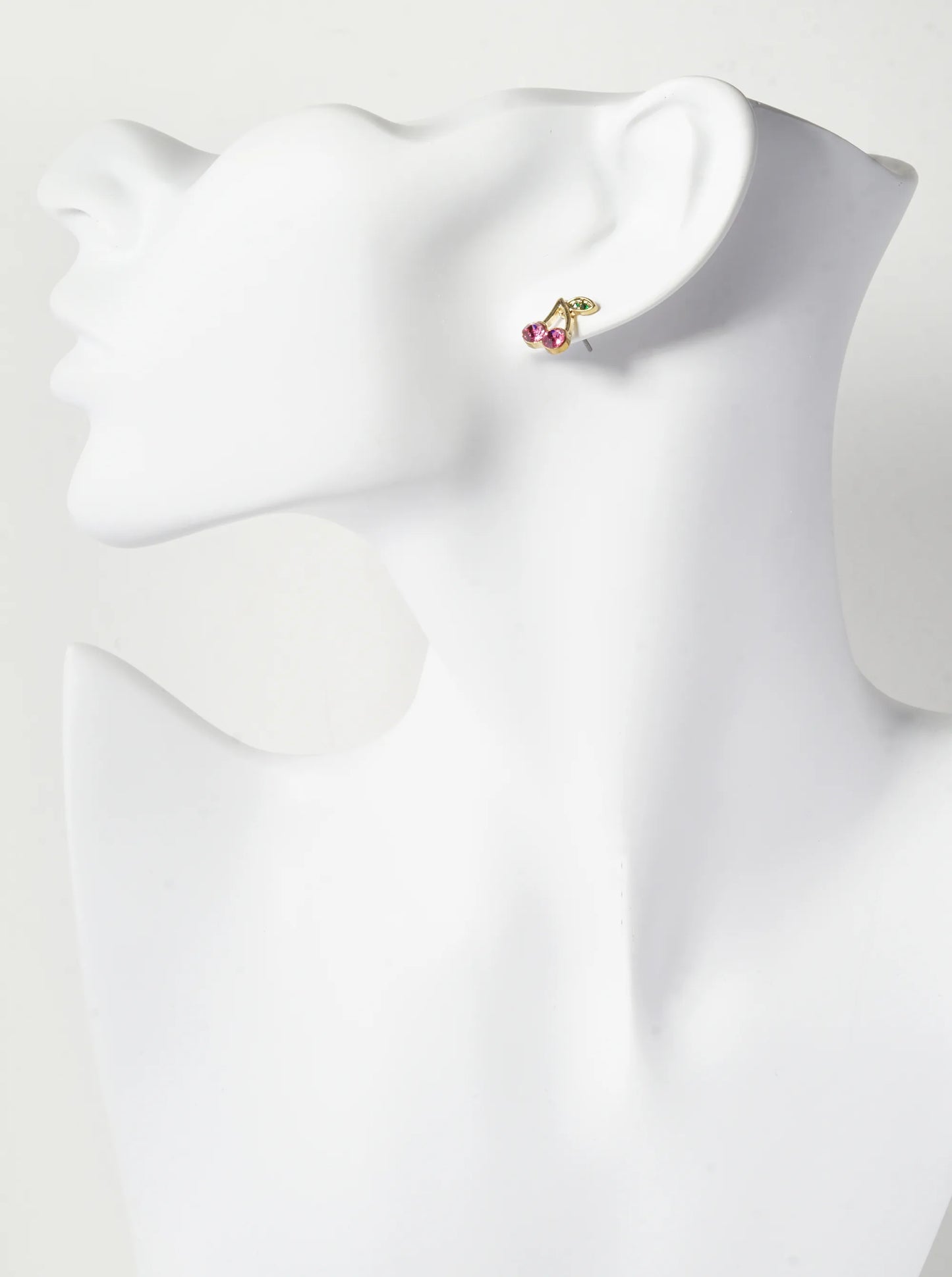 Crystal Pave 11mm Cherry Stud Earrings