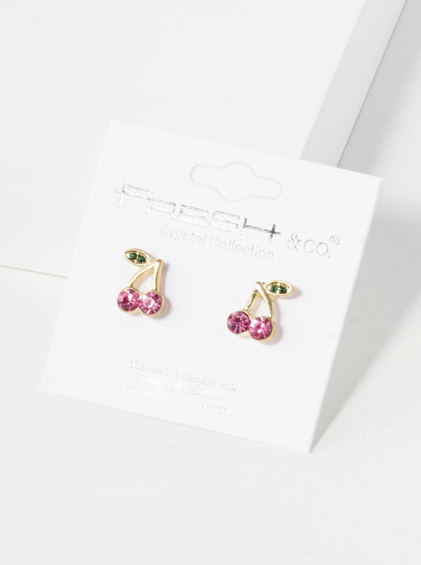 Crystal Pave 11mm Cherry Stud Earrings