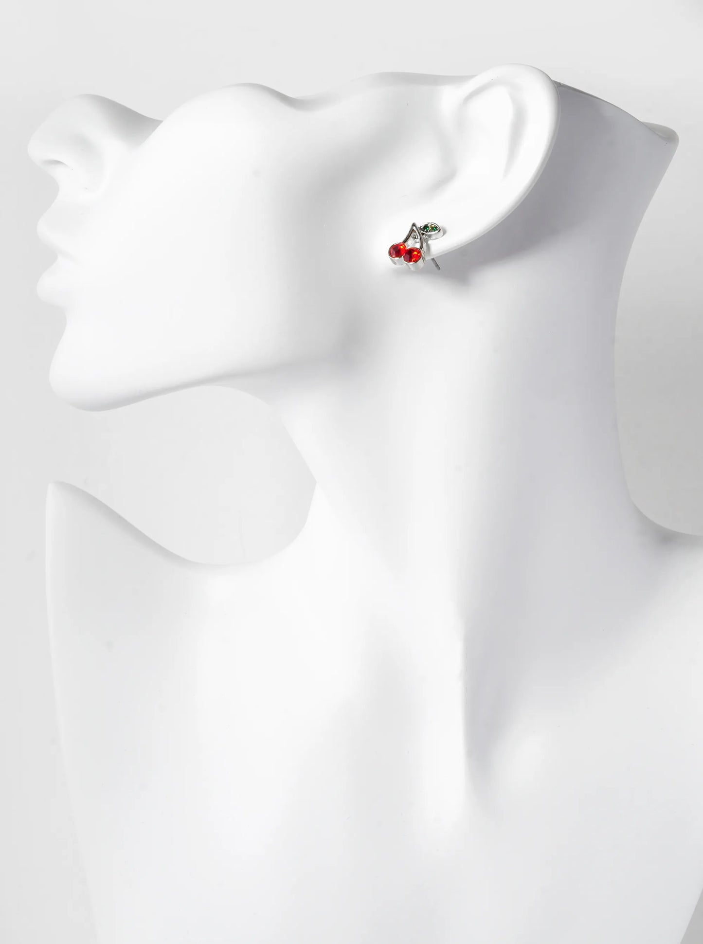 Crystal Pave 11mm Cherry Stud Earrings