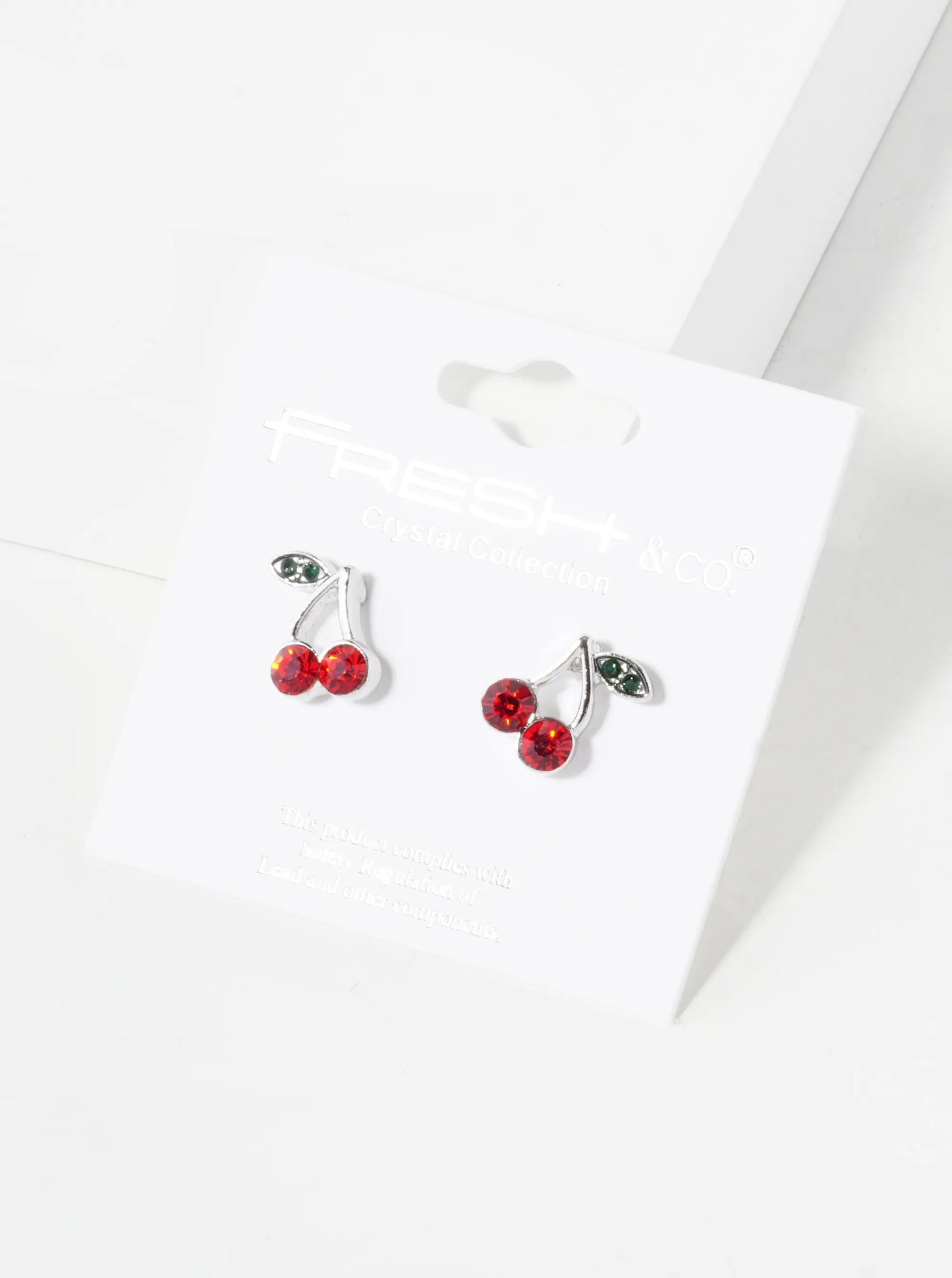 Crystal Pave 11mm Cherry Stud Earrings