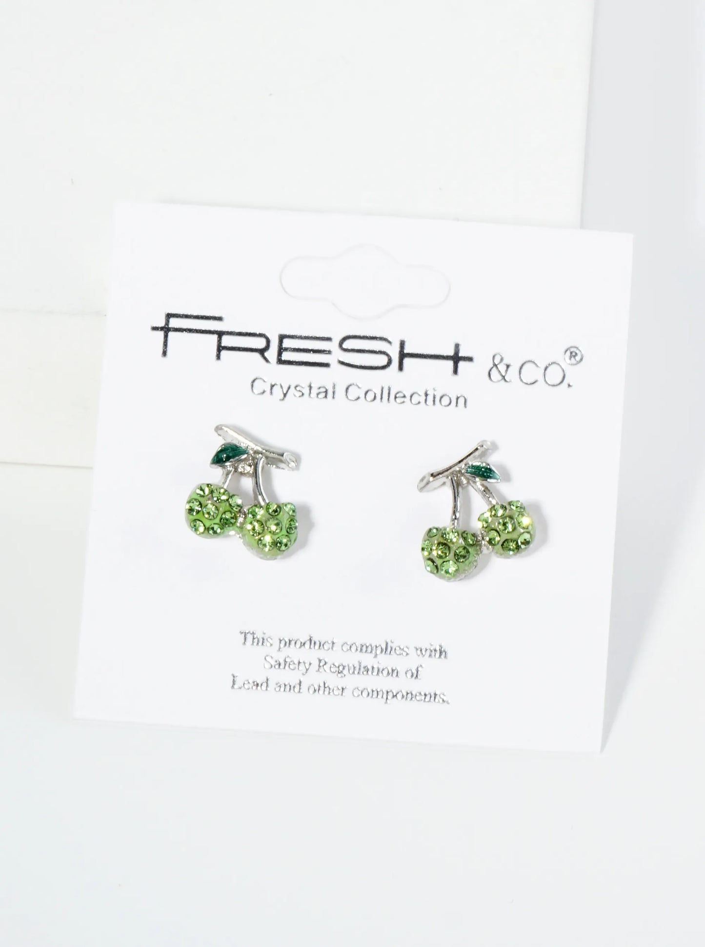 Crystal Pave 11mm Dainty Cherry Stud Earrings