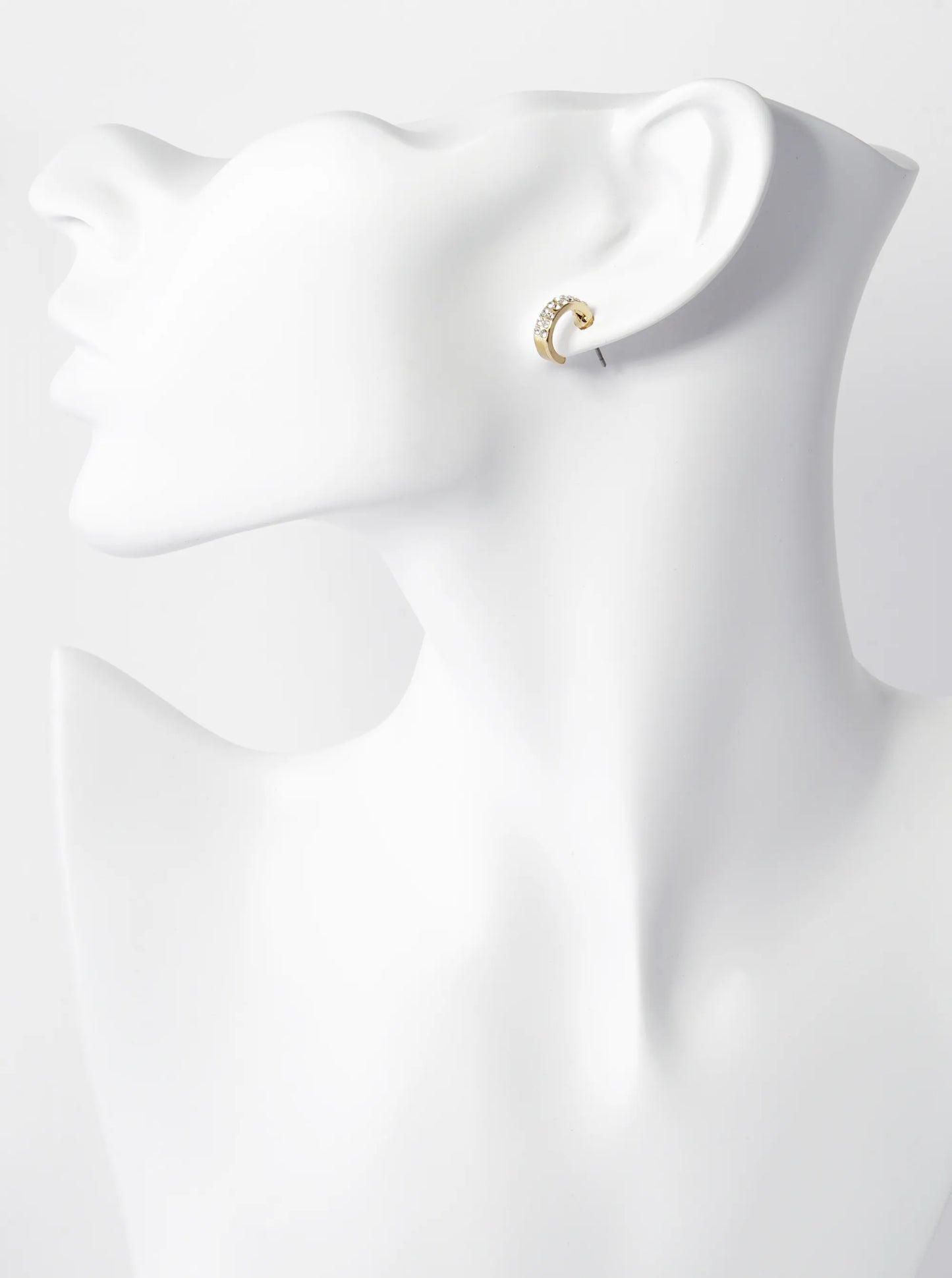 Crystal Pave 11mm Dainty Small Hoop Earrings