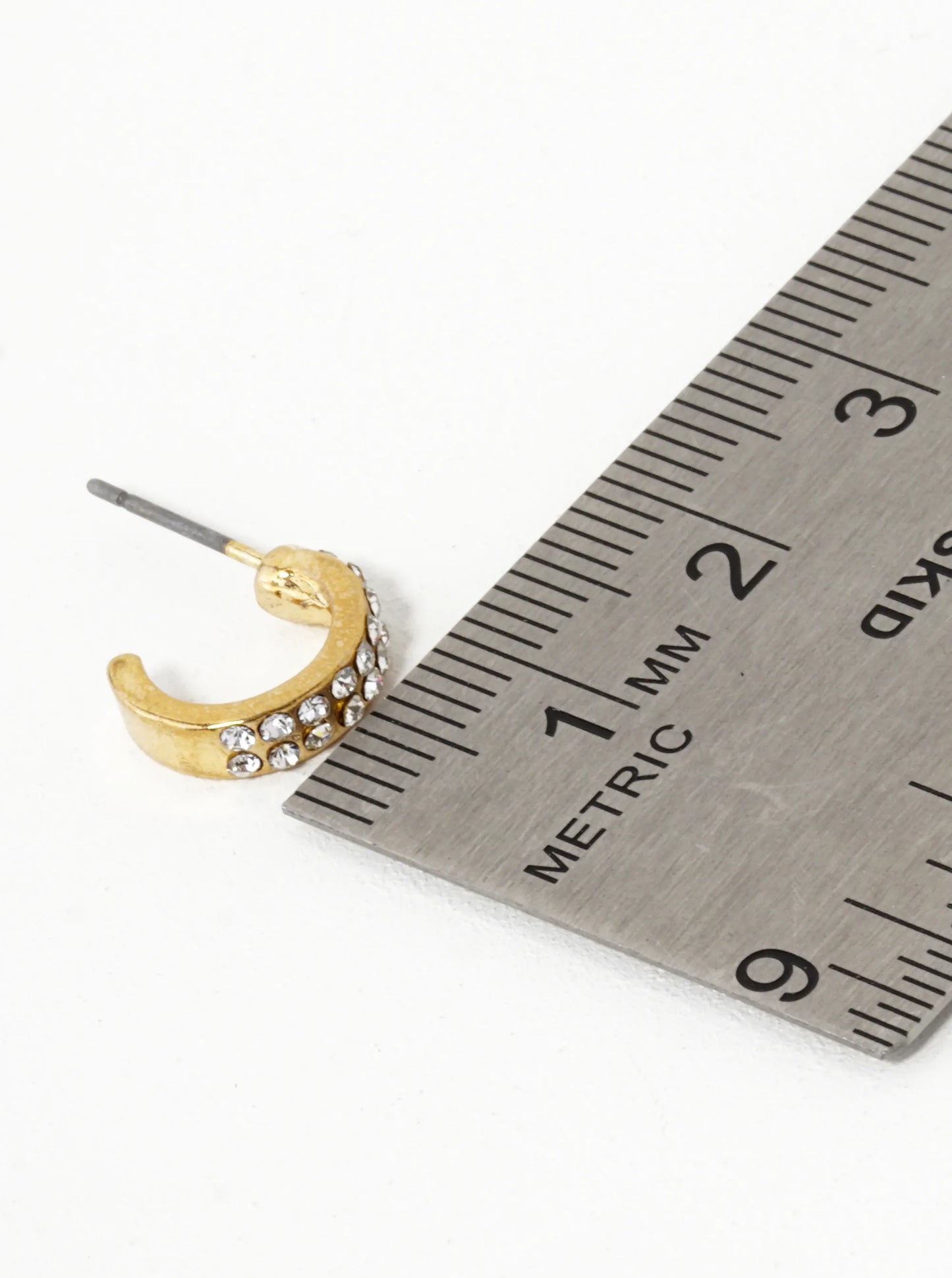 Crystal Pave 11mm Dainty Small Hoop Earrings