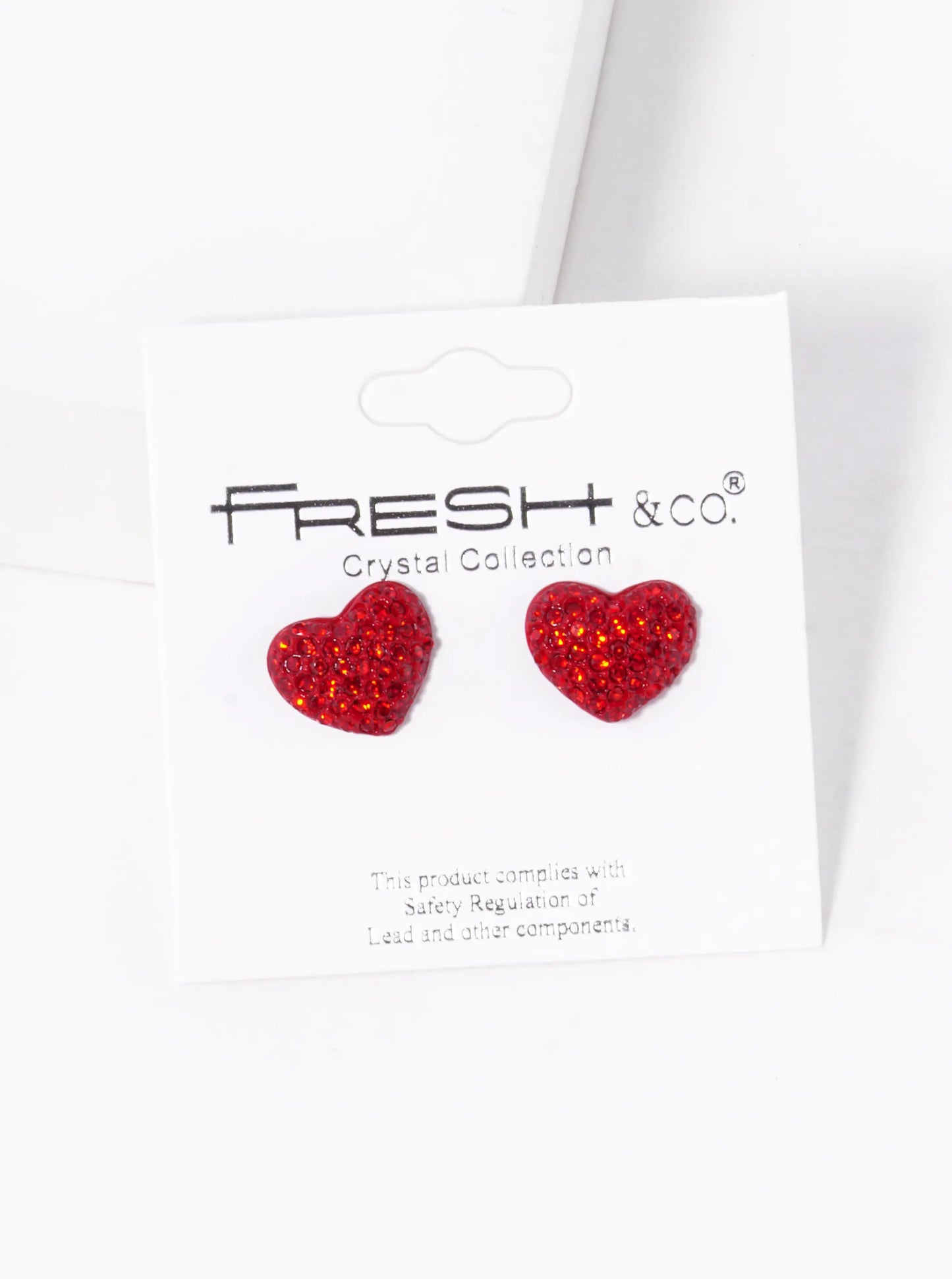 Crystal Pave 11mm Puffy Heart Stud Earrings