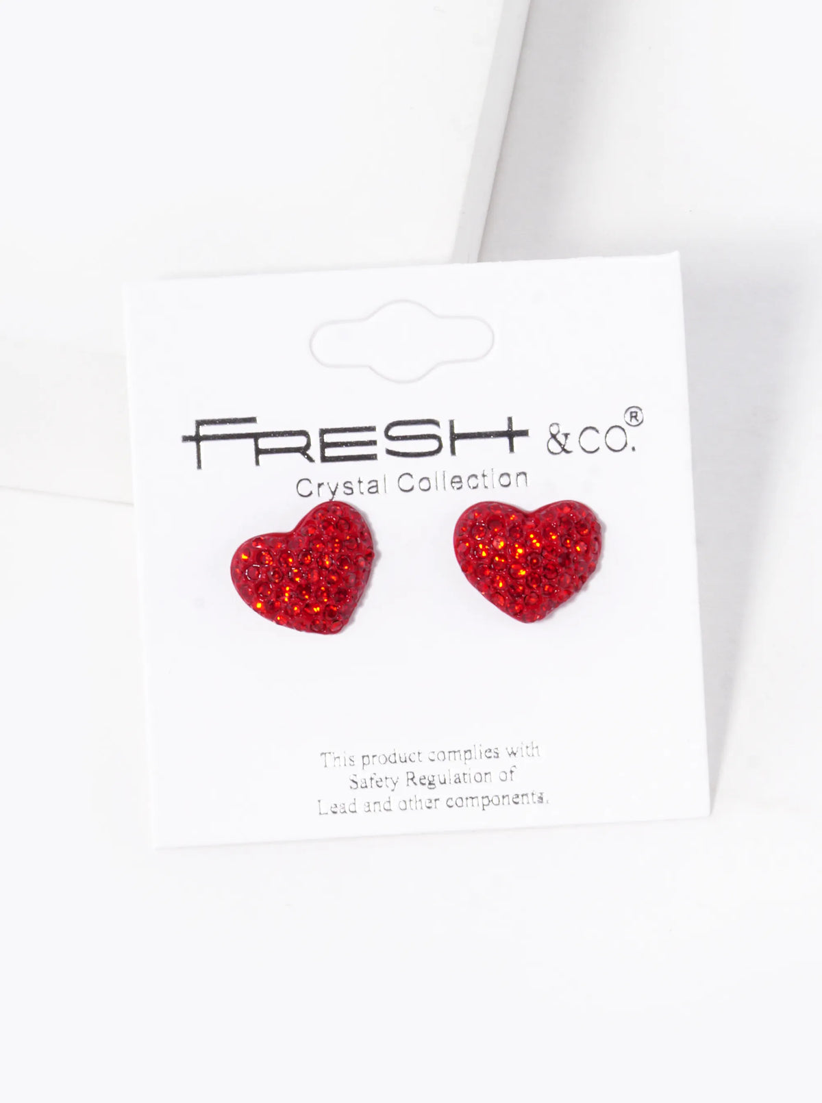 Crystal Pave 11mm Puffy Heart Stud Earrings