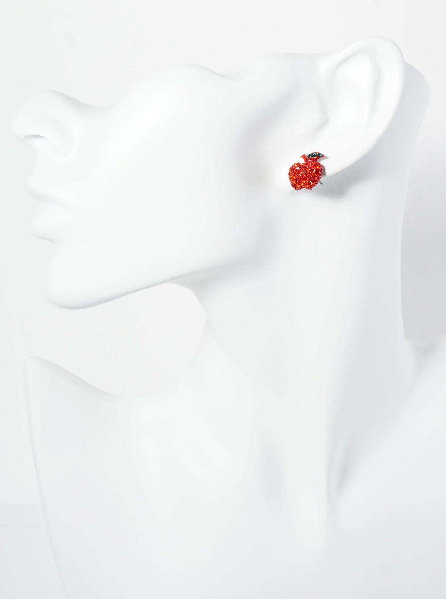 Crystal Pave 12mm Apple Stud Earrings