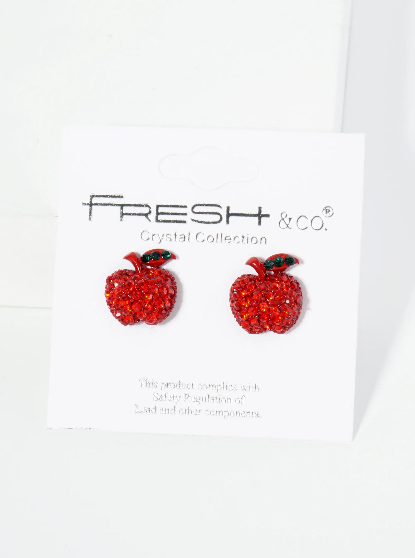 Crystal Pave 12mm Apple Stud Earrings