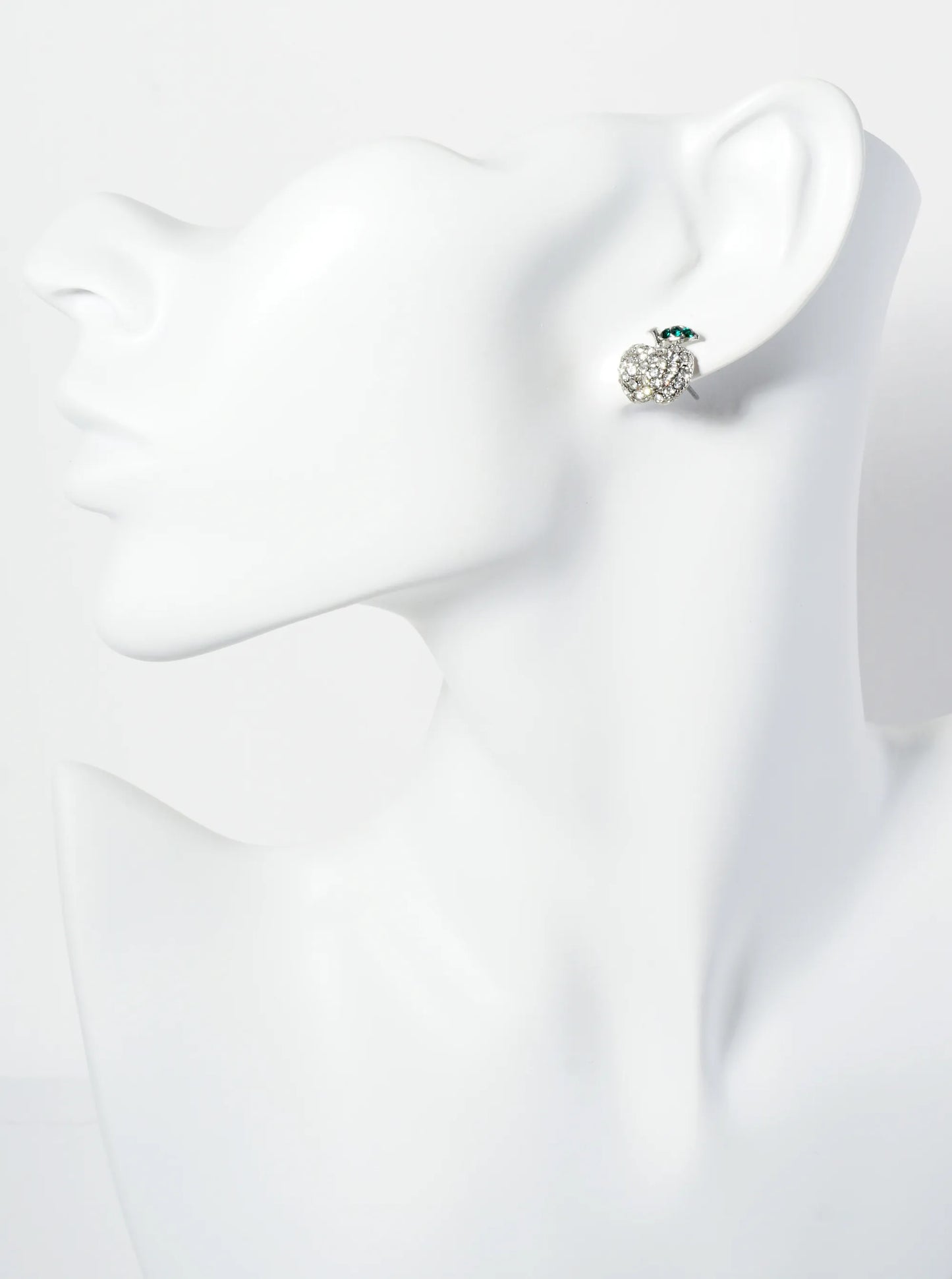 Crystal Pave 12mm Apple Stud Earrings
