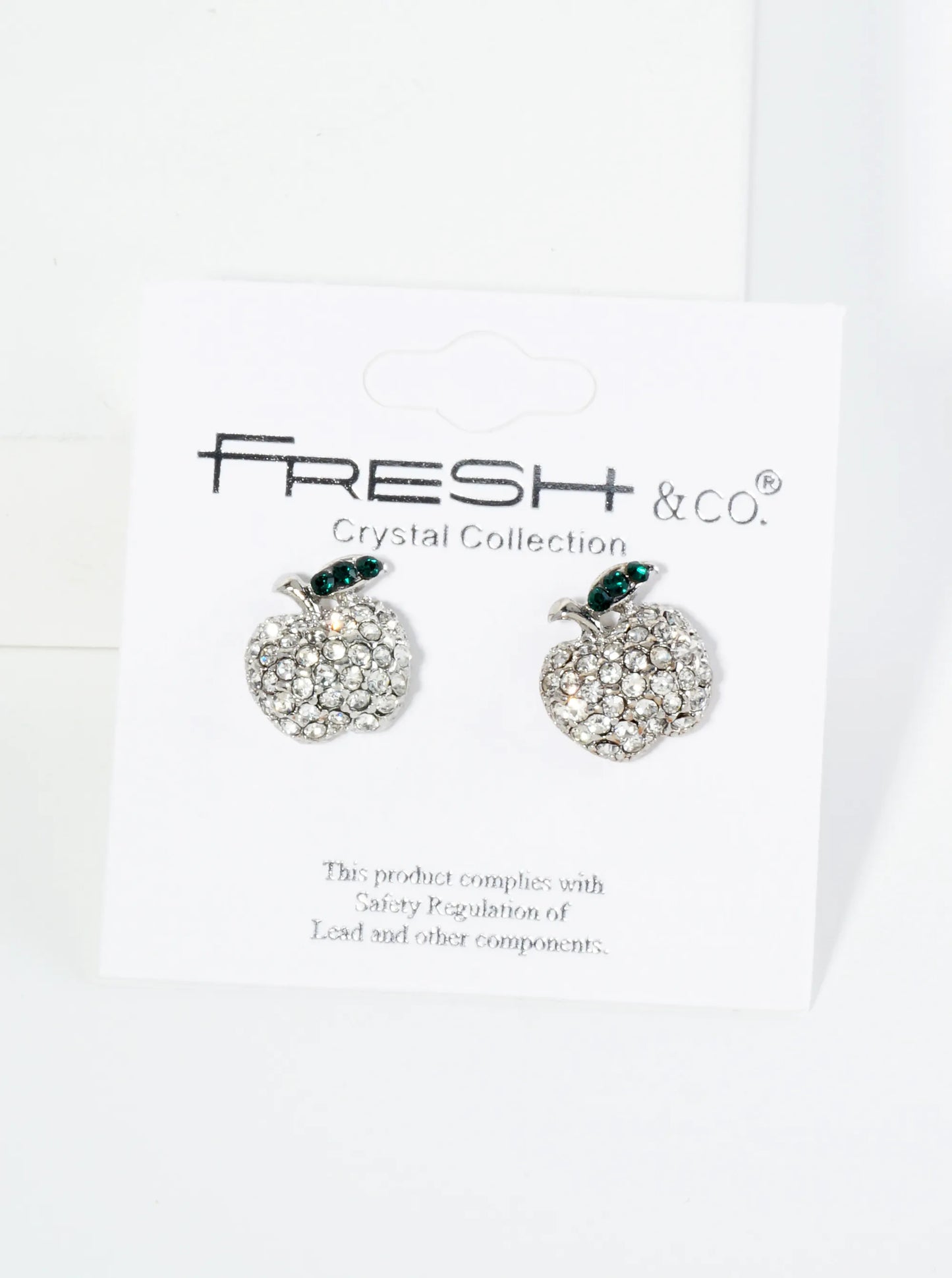 Crystal Pave 12mm Apple Stud Earrings