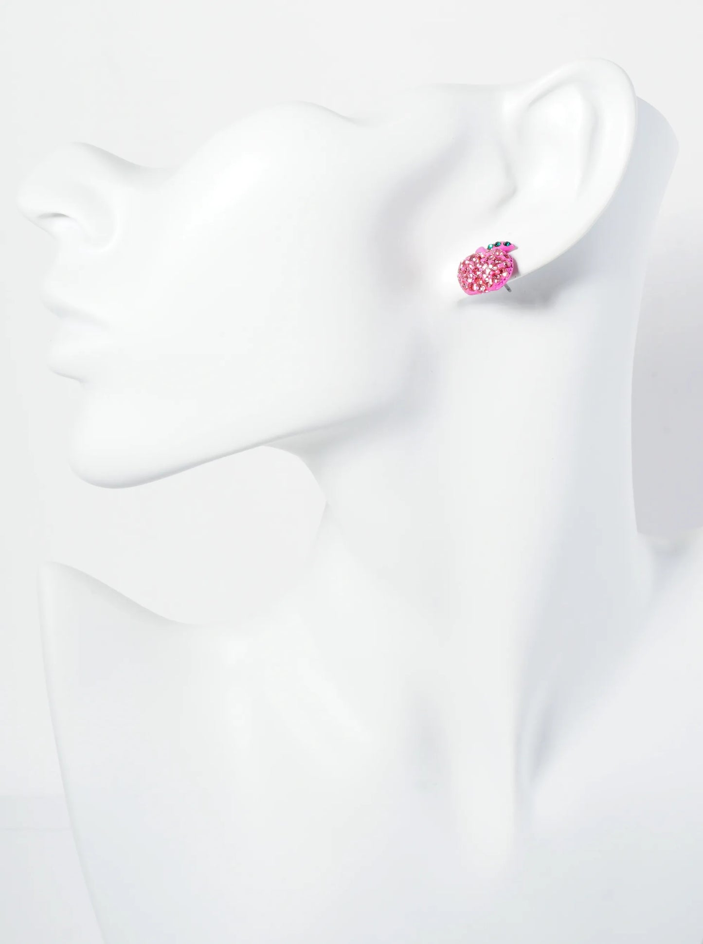 Crystal Pave 12mm Apple Stud Earrings