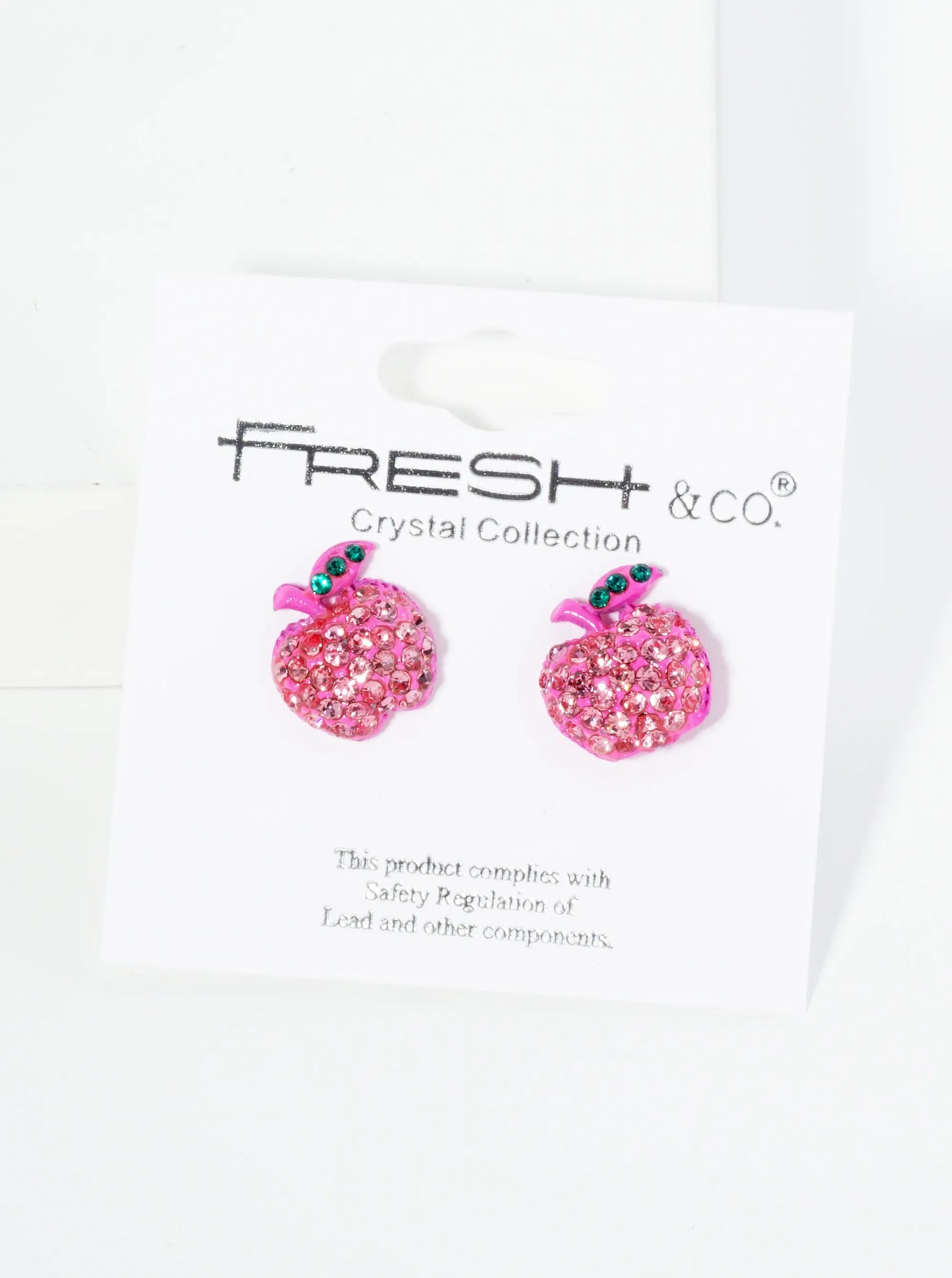 Crystal Pave 12mm Apple Stud Earrings
