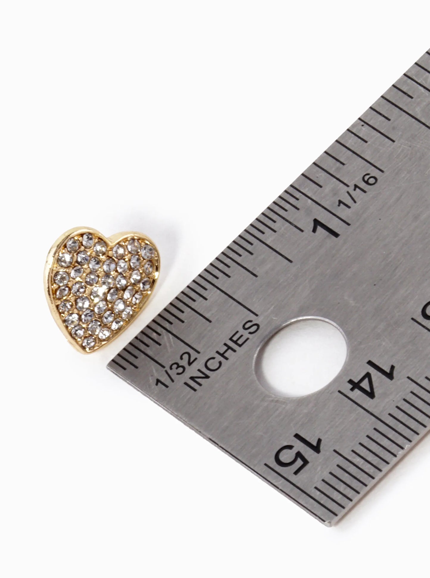 Crystal Pave 12mm Heart Stud Earrings