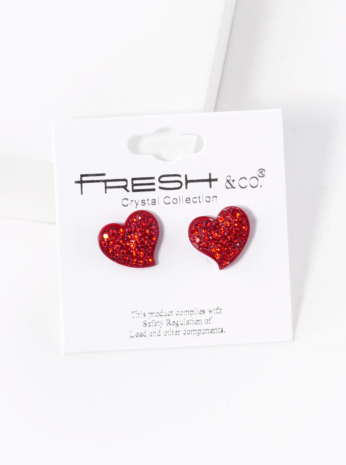 Crystal Pave 12mm Organic Heart Stud Earrings