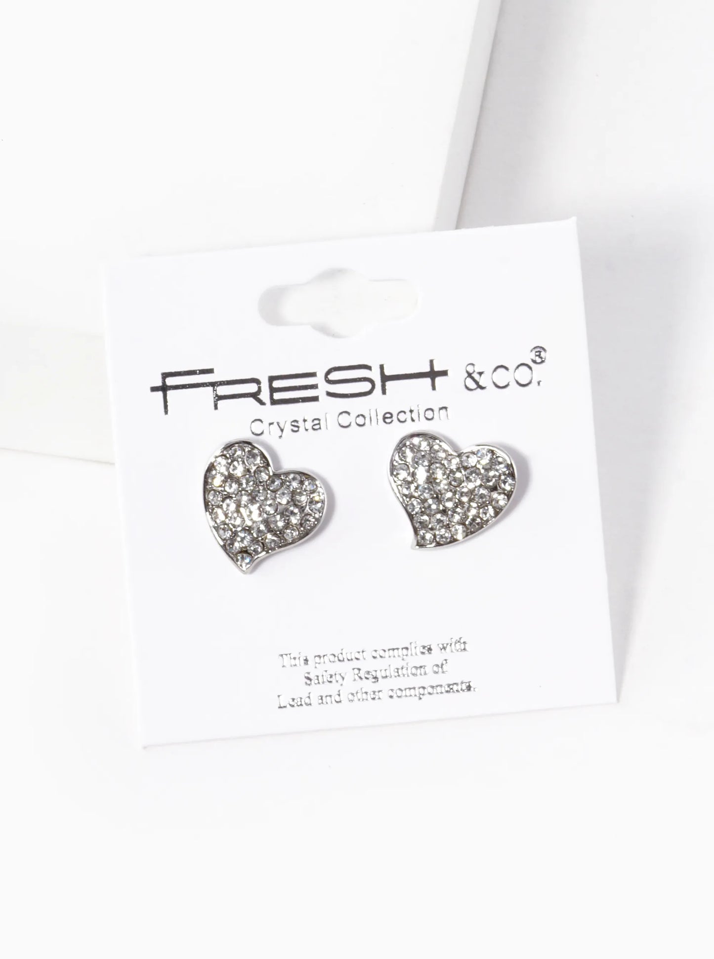 Crystal Pave 12mm Organic Heart Stud Earrings
