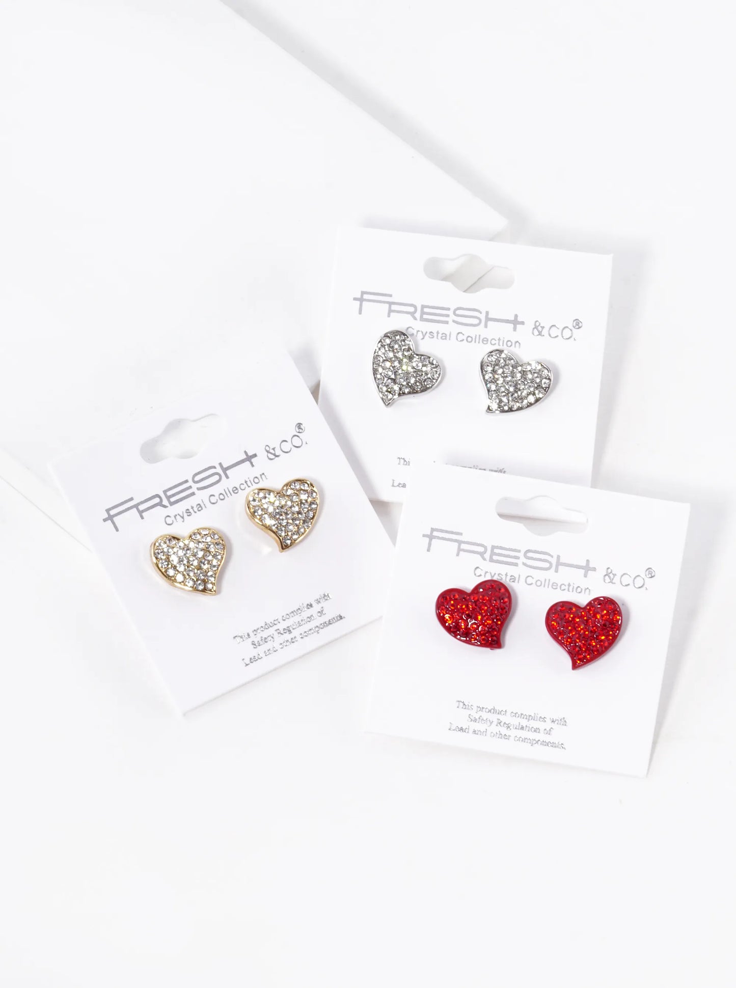 Crystal Pave 12mm Organic Heart Stud Earrings