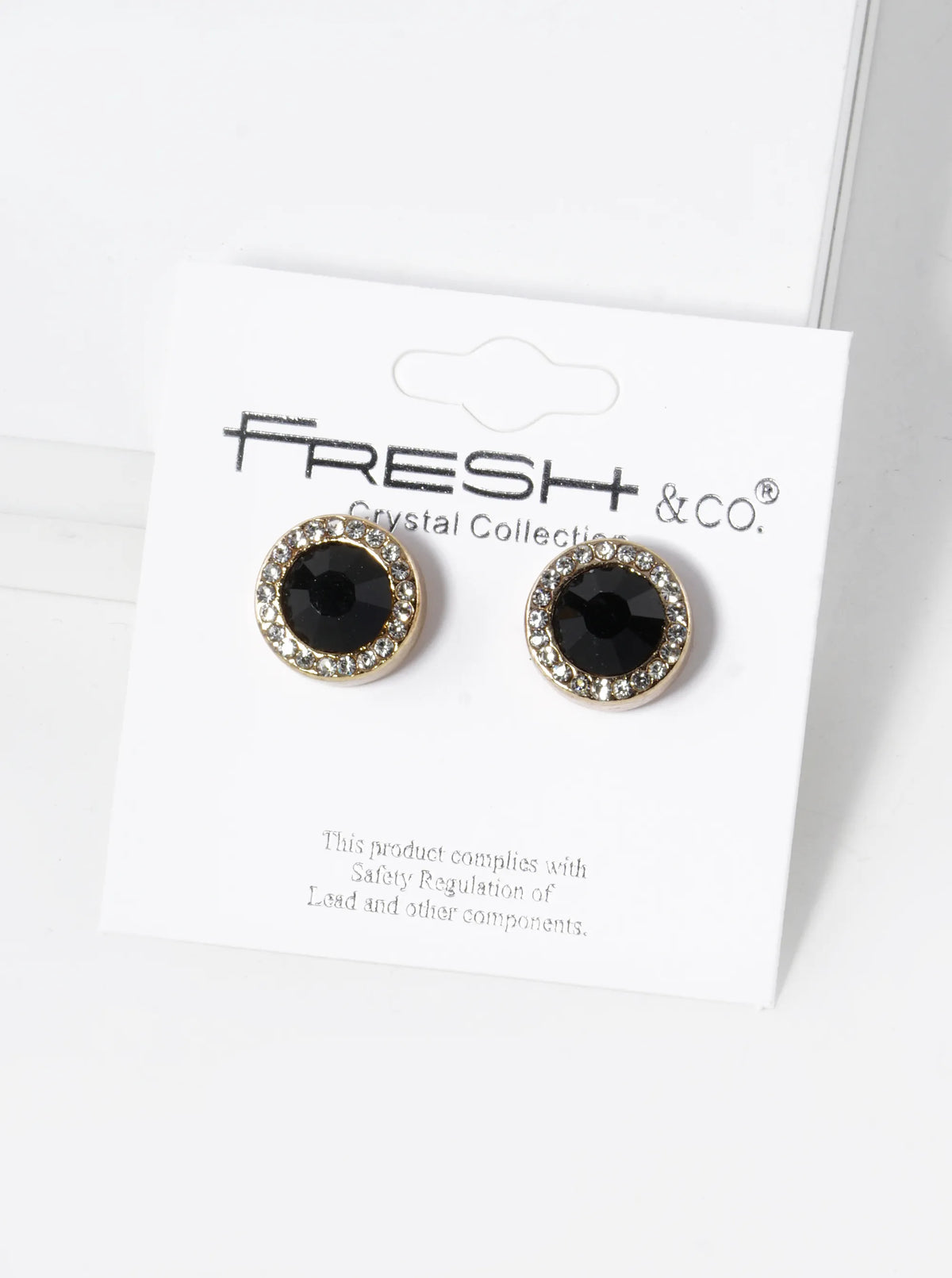 Crystal-Pave 12mm Stone Button Stud Earrings