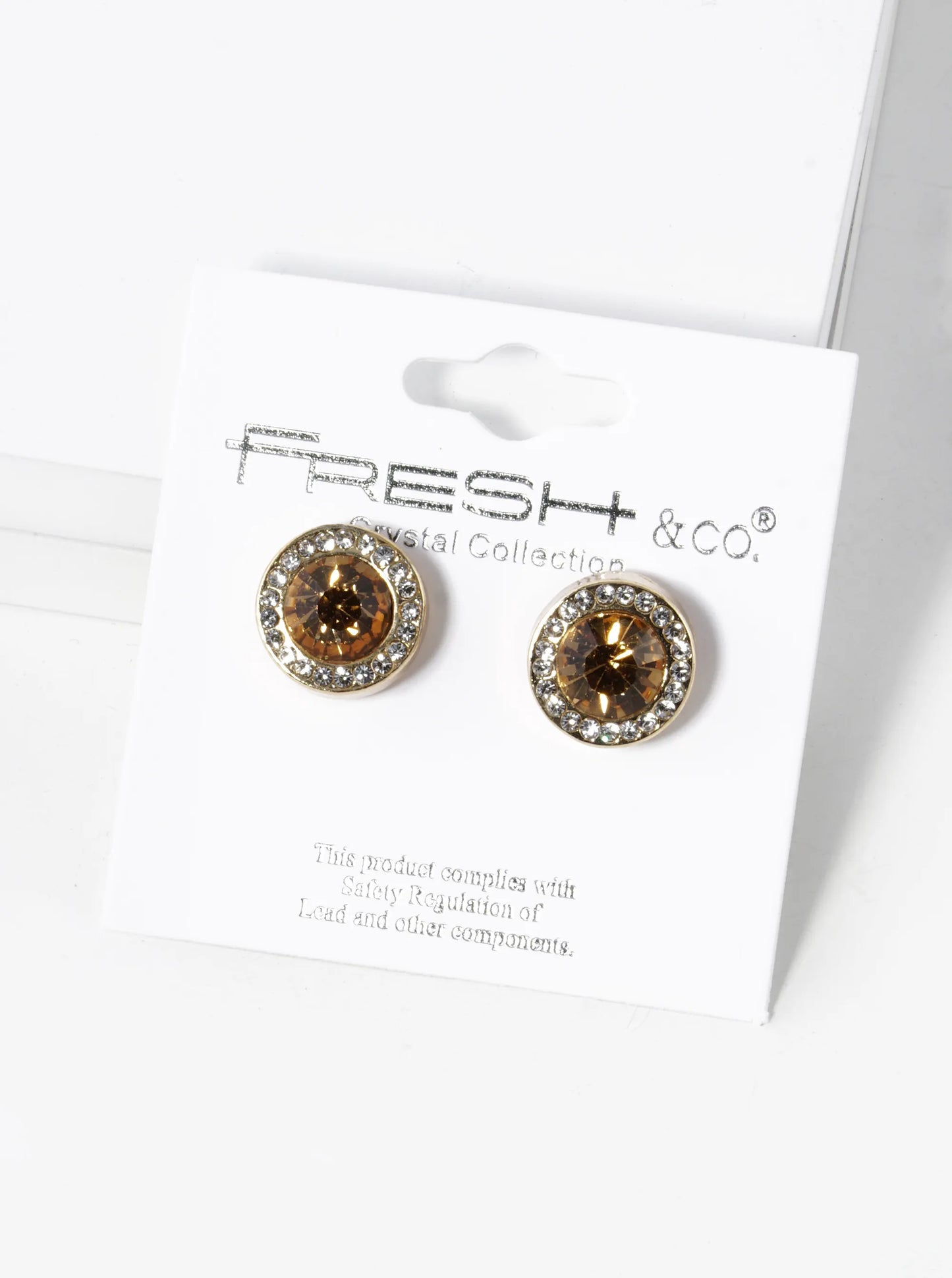 Crystal-Pave 12mm Stone Button Stud Earrings