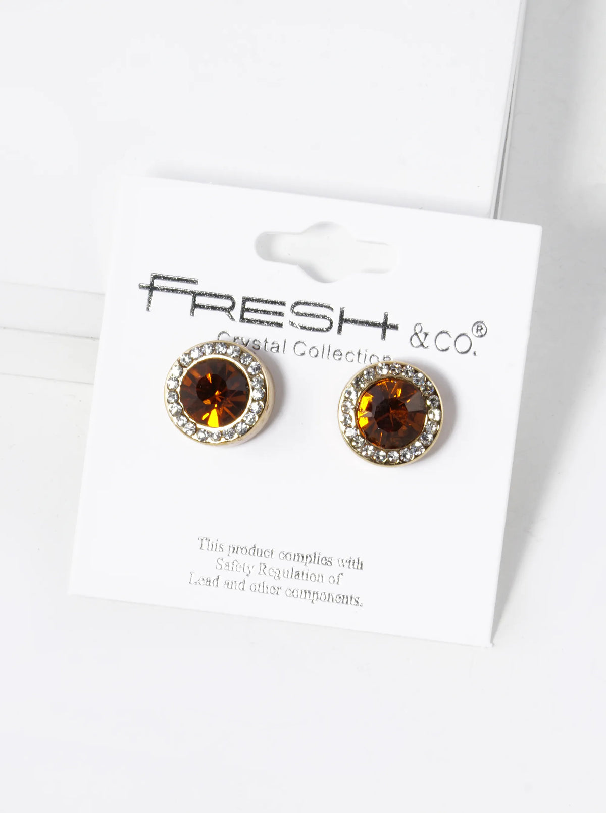 Crystal-Pave 12mm Stone Button Stud Earrings