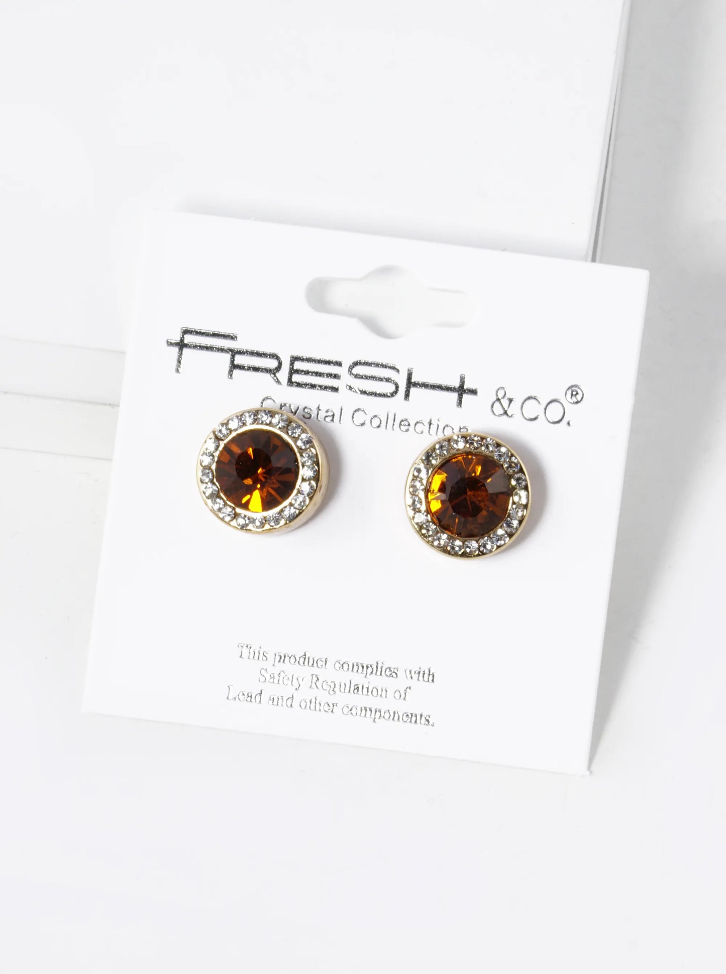 Crystal-Pave 12mm Stone Button Stud Earrings