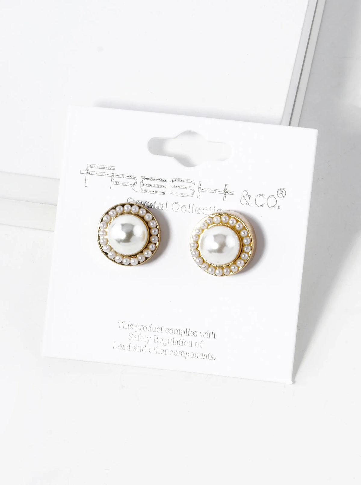 Crystal-Pave 12mm Stone Button Stud Earrings
