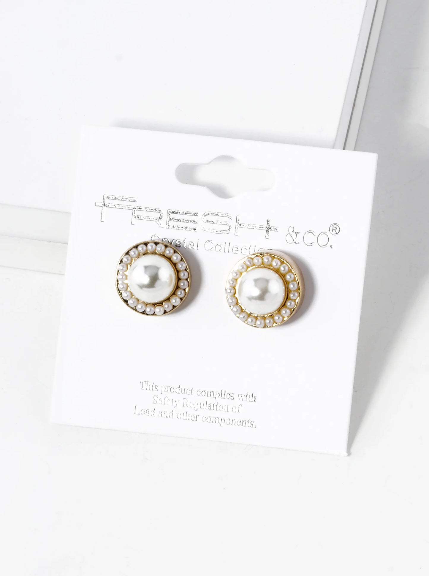 Crystal-Pave 12mm Stone Button Stud Earrings