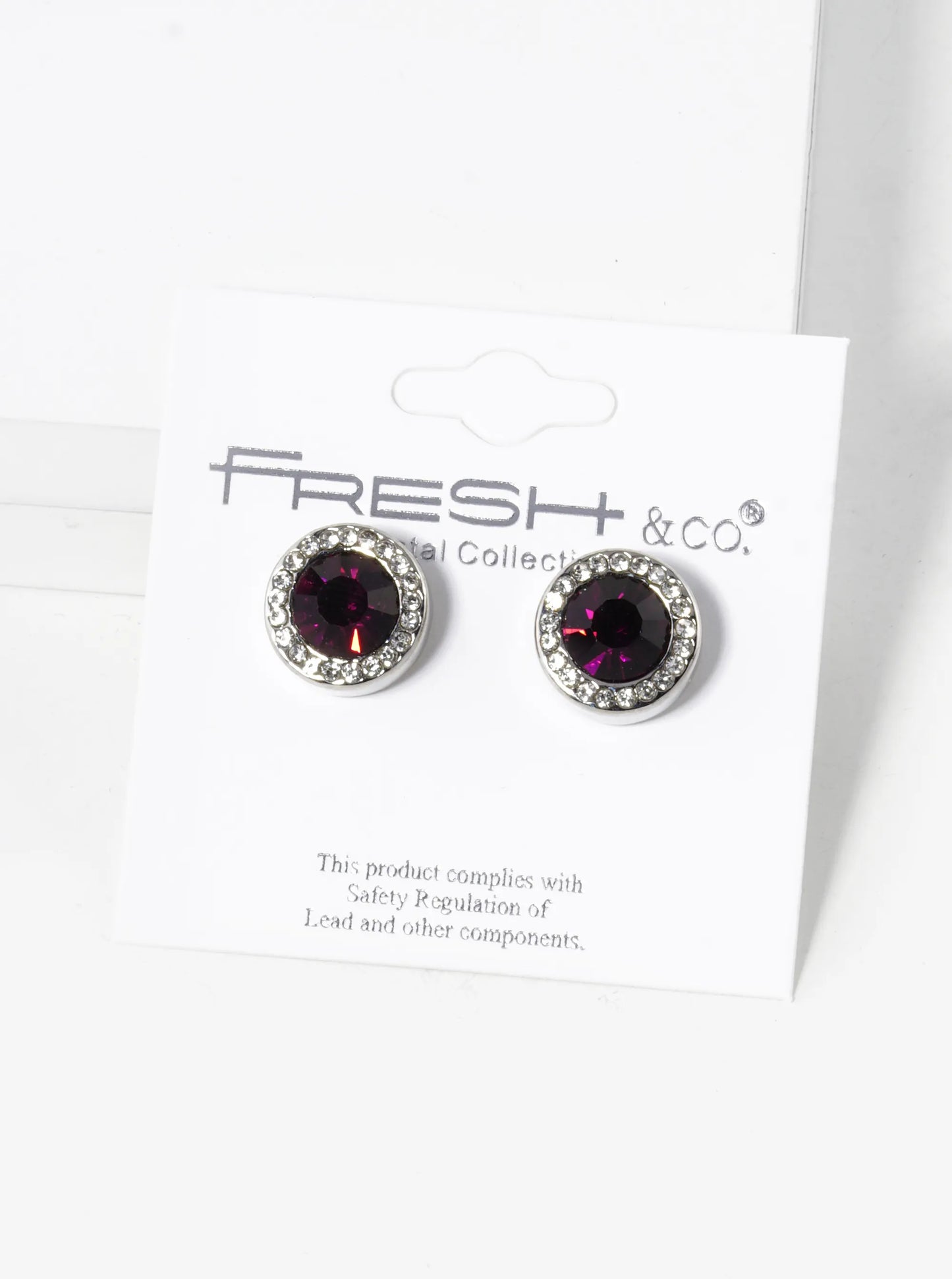 Crystal-Pave 12mm Stone Button Stud Earrings