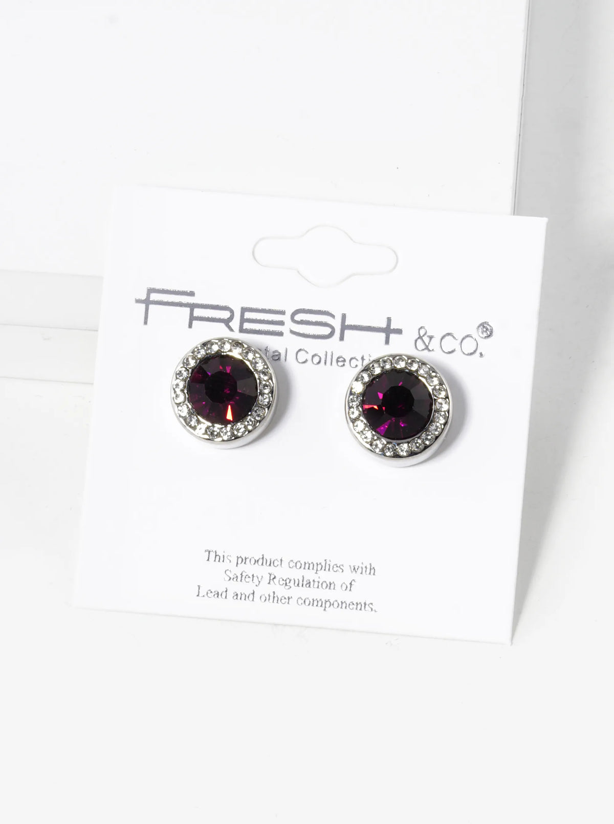 Crystal-Pave 12mm Stone Button Stud Earrings