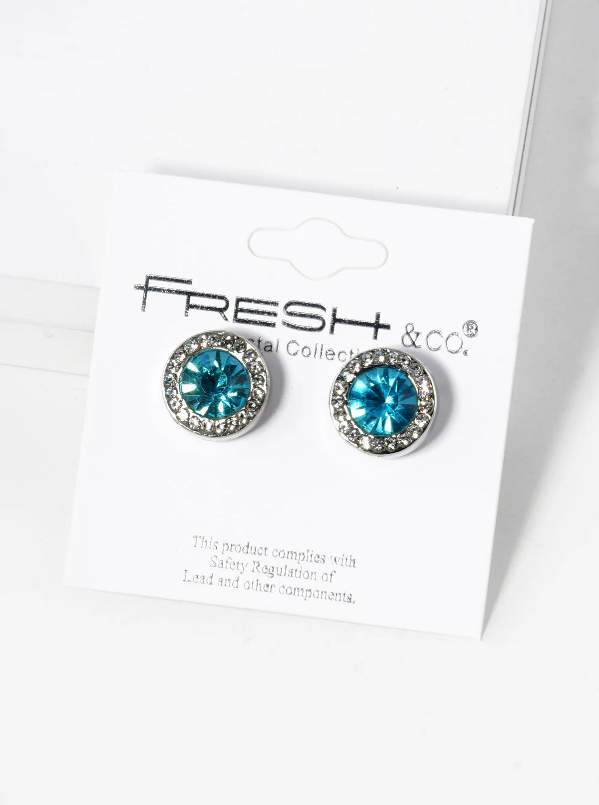 Crystal-Pave 12mm Stone Button Stud Earrings