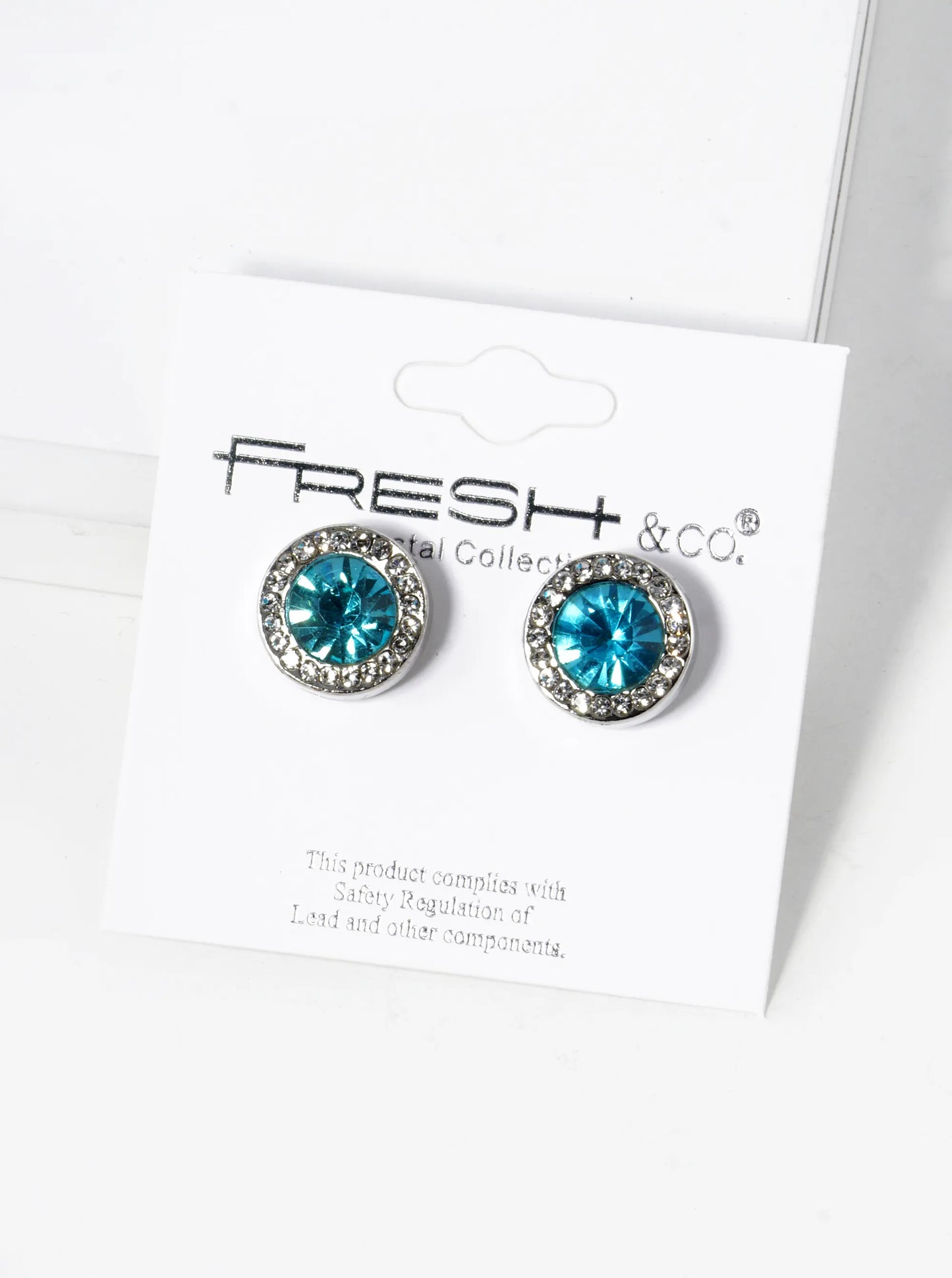 Crystal-Pave 12mm Stone Button Stud Earrings