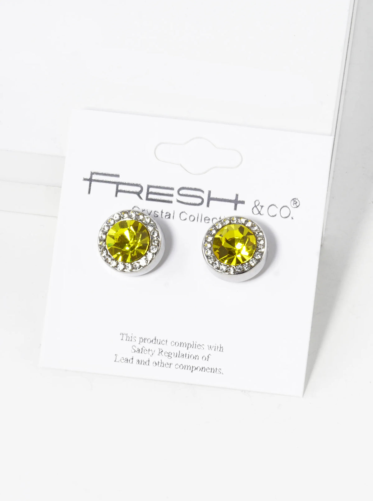Crystal-Pave 12mm Stone Button Stud Earrings