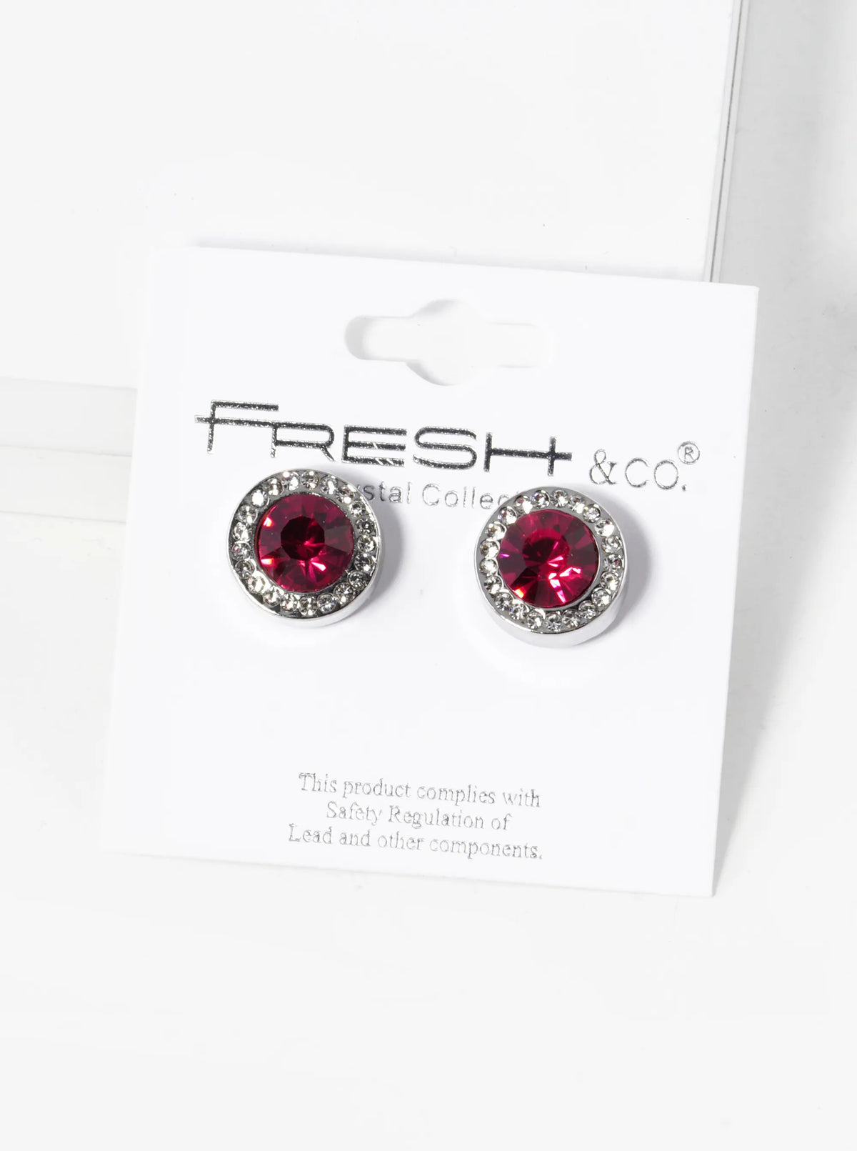 Crystal-Pave 12mm Stone Button Stud Earrings