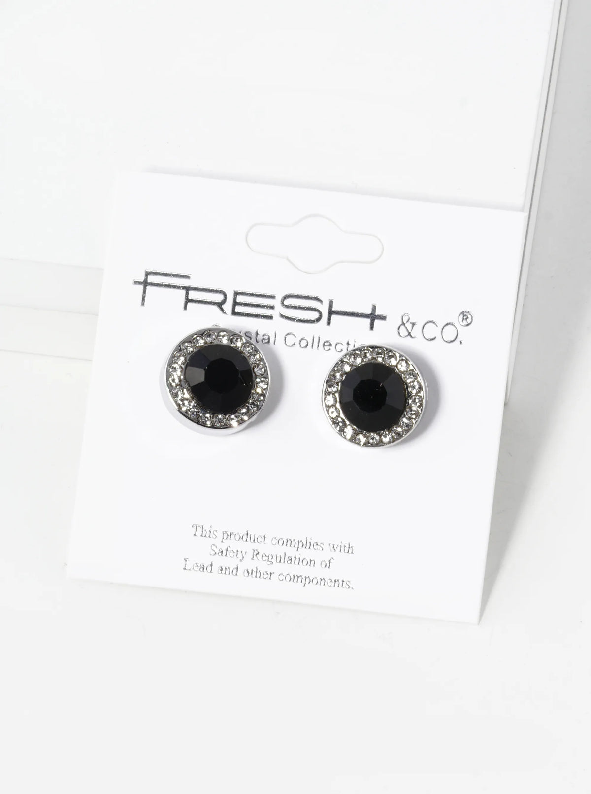 Crystal-Pave 12mm Stone Button Stud Earrings