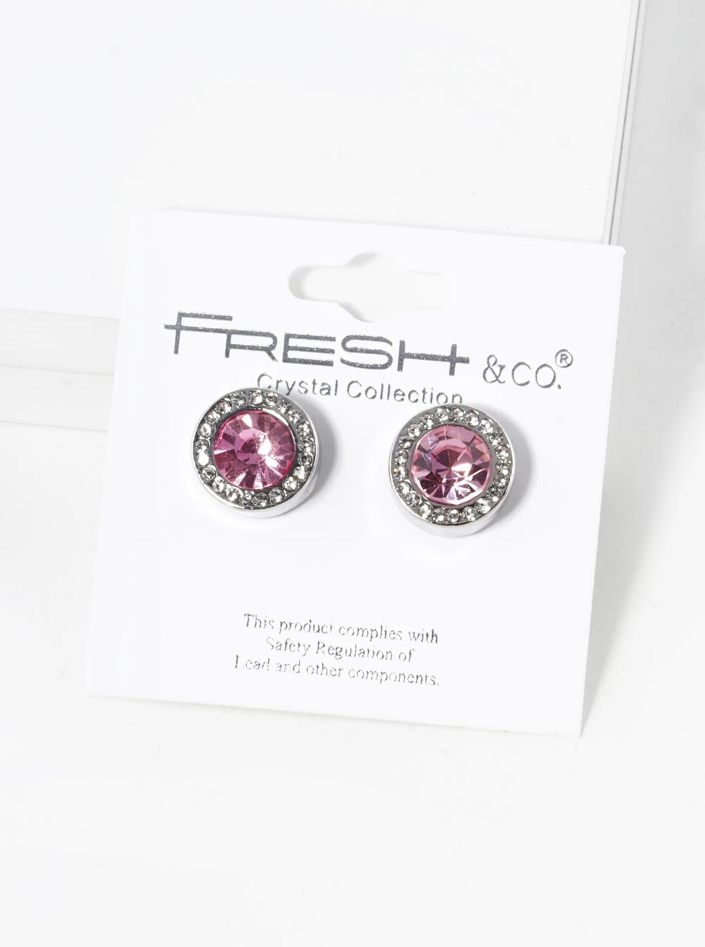 Crystal-Pave 12mm Stone Button Stud Earrings