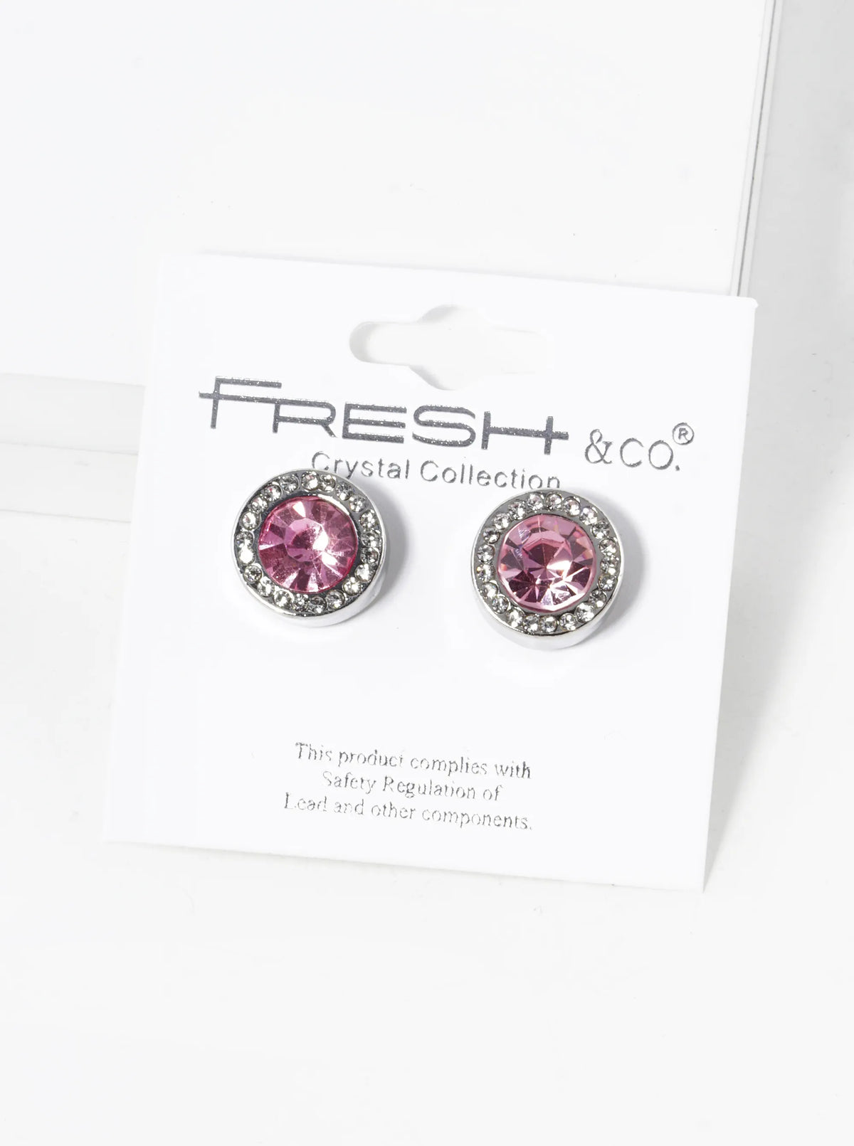 Crystal-Pave 12mm Stone Button Stud Earrings
