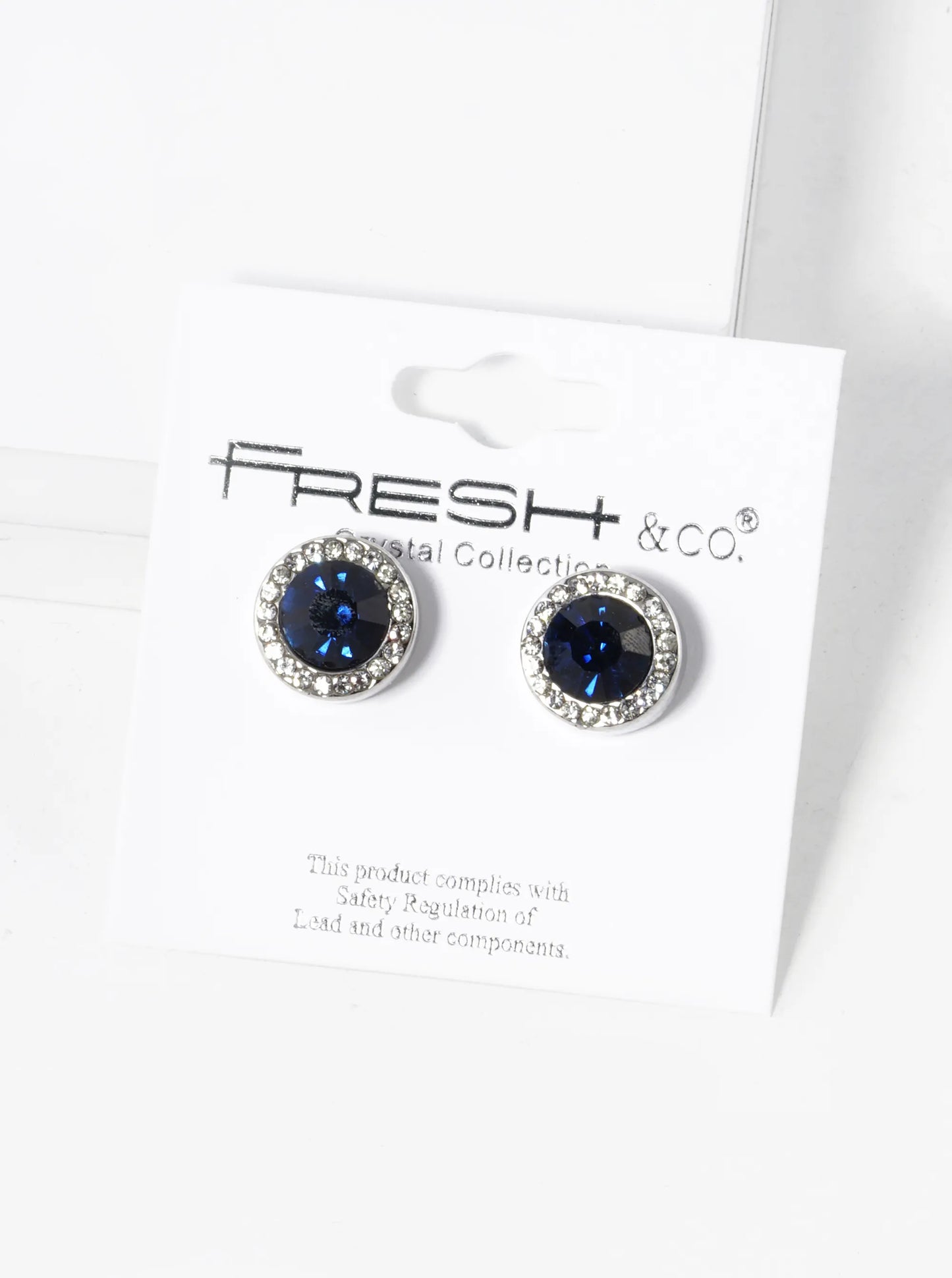 Crystal-Pave 12mm Stone Button Stud Earrings