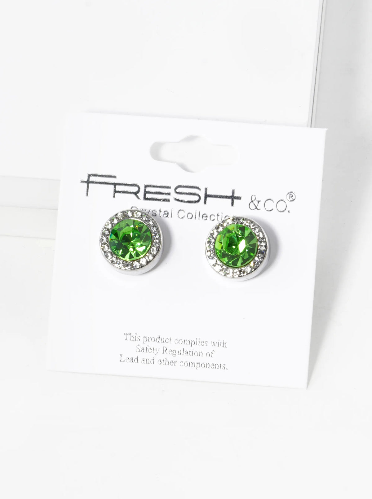 Crystal-Pave 12mm Stone Button Stud Earrings