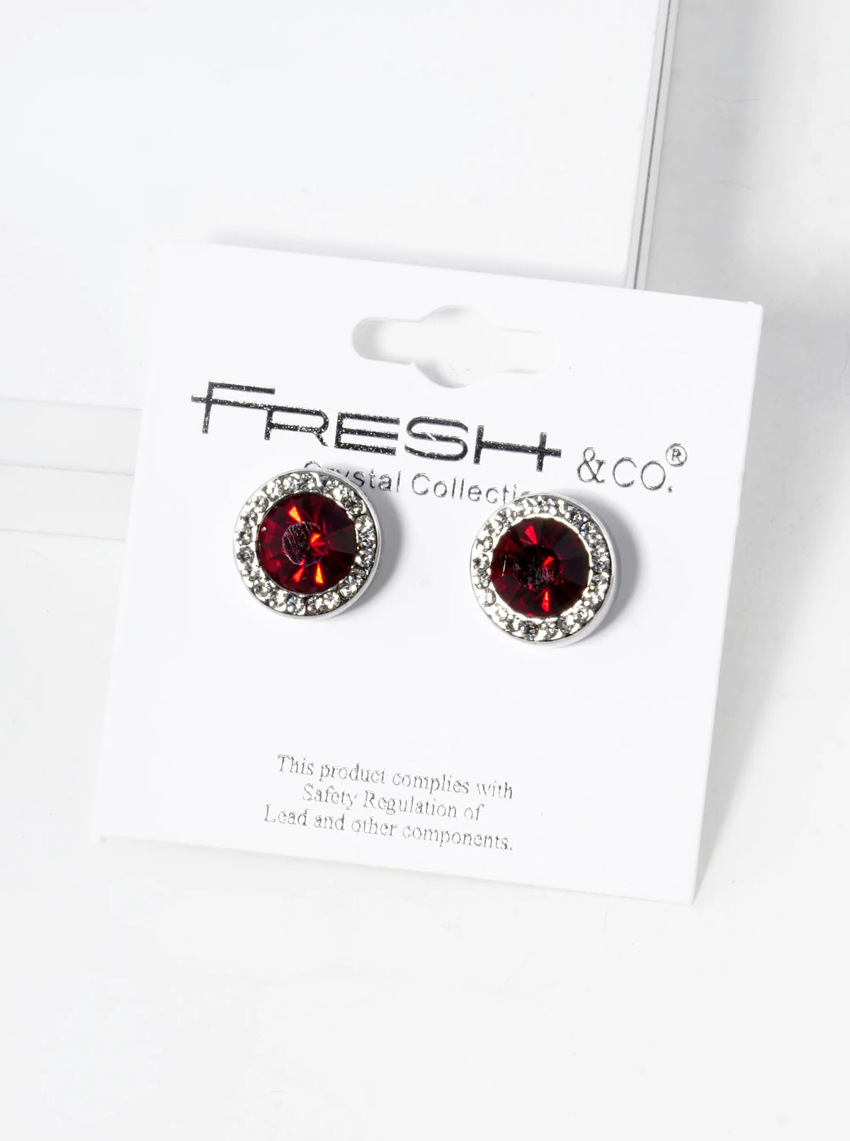 Crystal-Pave 12mm Stone Button Stud Earrings
