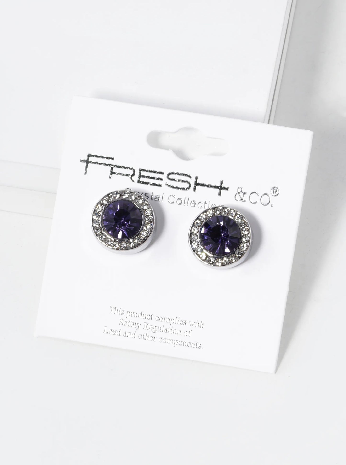 Crystal-Pave 12mm Stone Button Stud Earrings