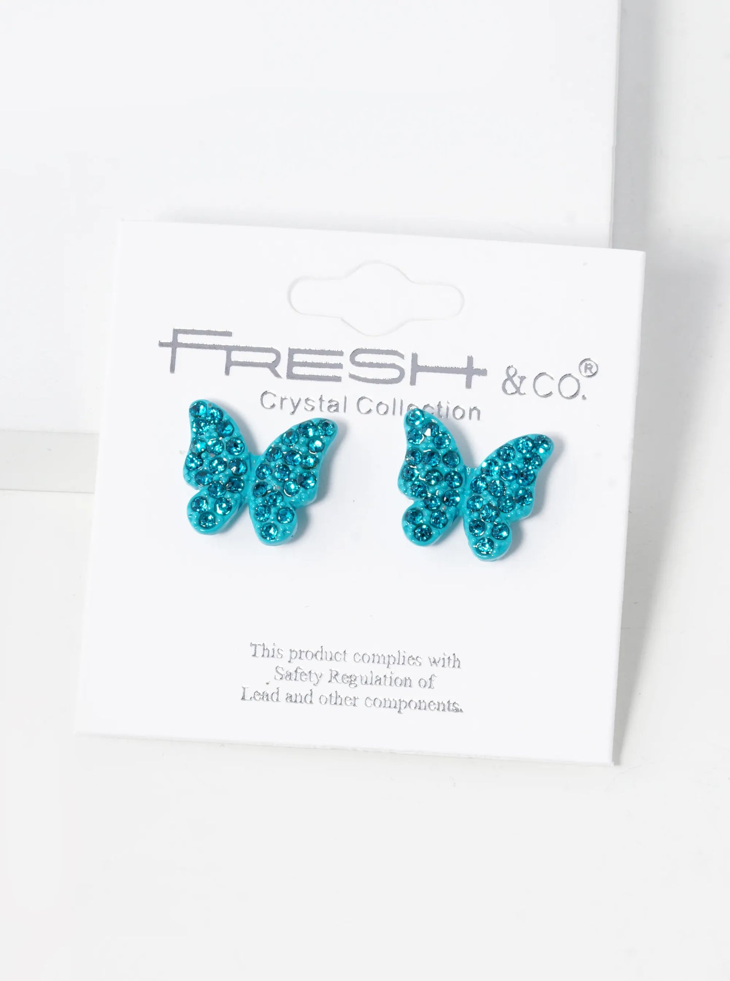 Crystal Pave 13mm Butterfly Post Stud Earrings
