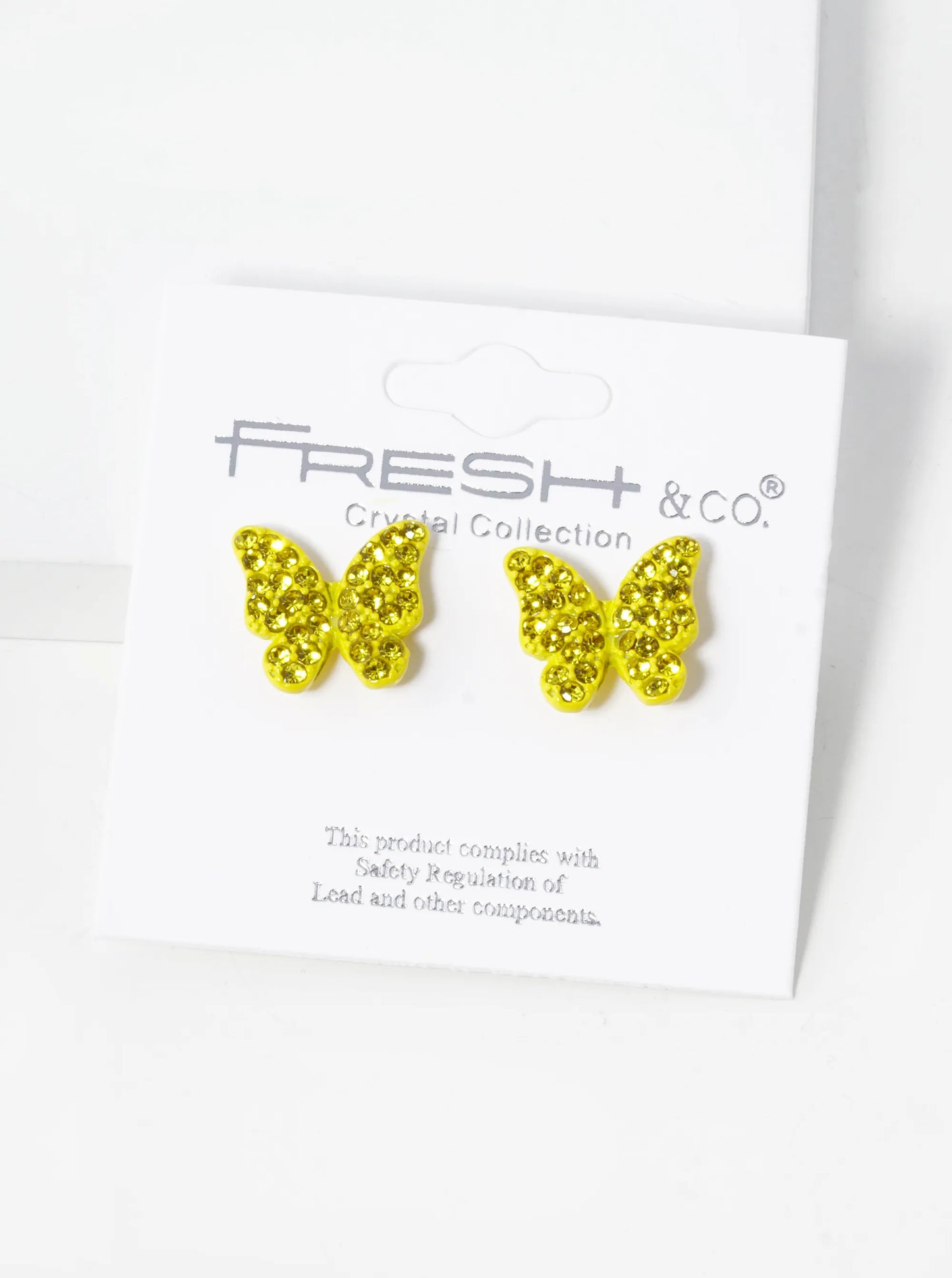 Crystal Pave 13mm Butterfly Post Stud Earrings