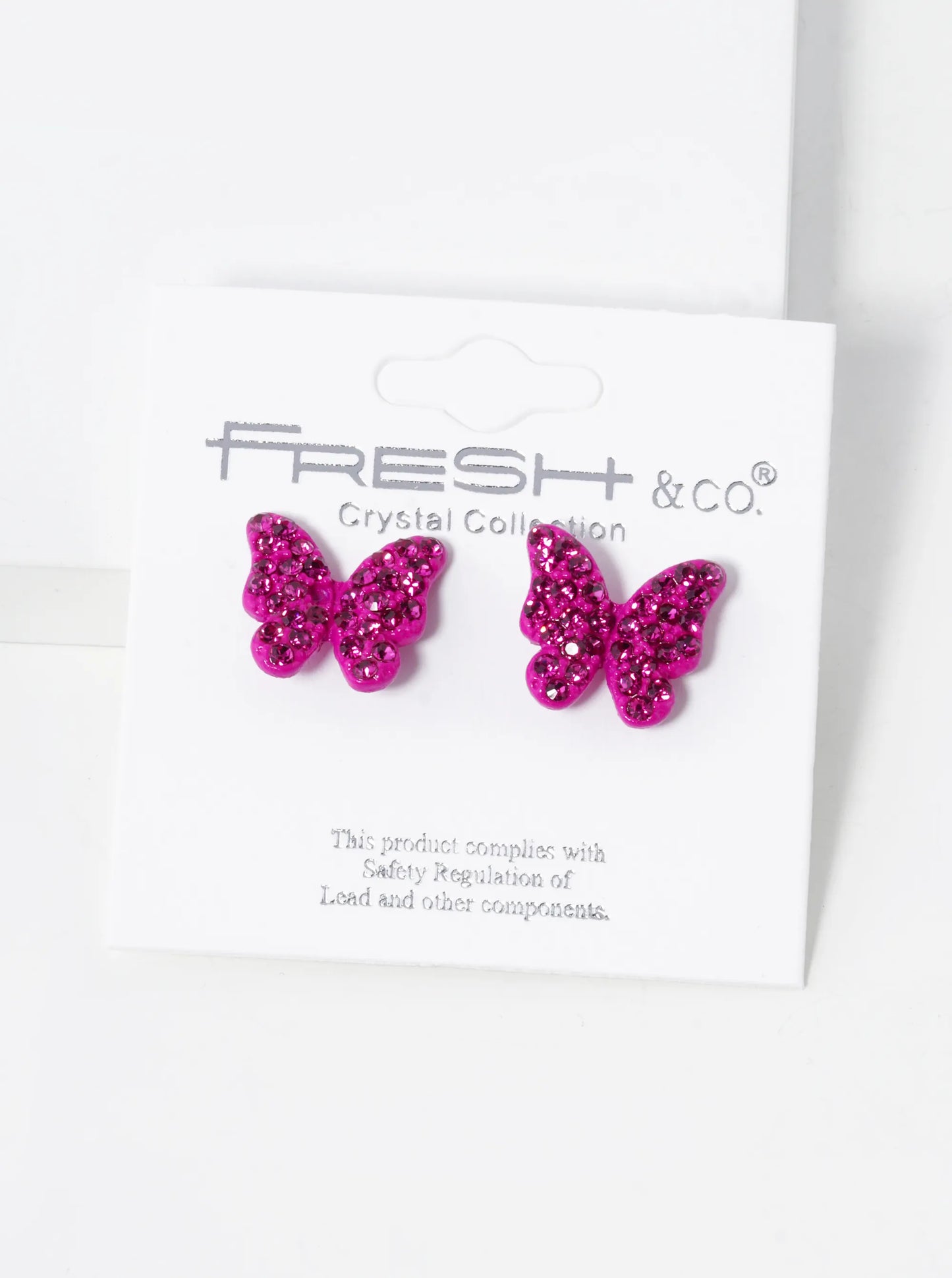 Crystal Pave 13mm Butterfly Post Stud Earrings