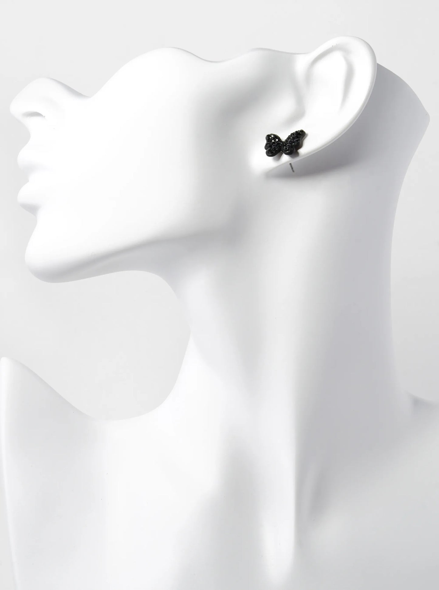Crystal Pave 13mm Butterfly Post Stud Earrings