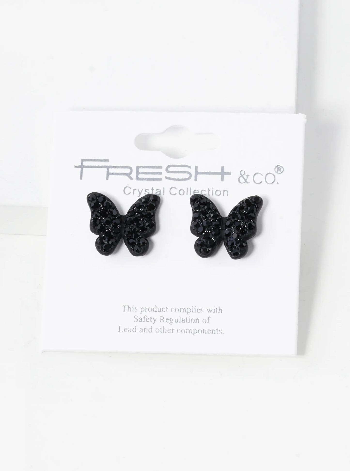 Crystal Pave 13mm Butterfly Post Stud Earrings