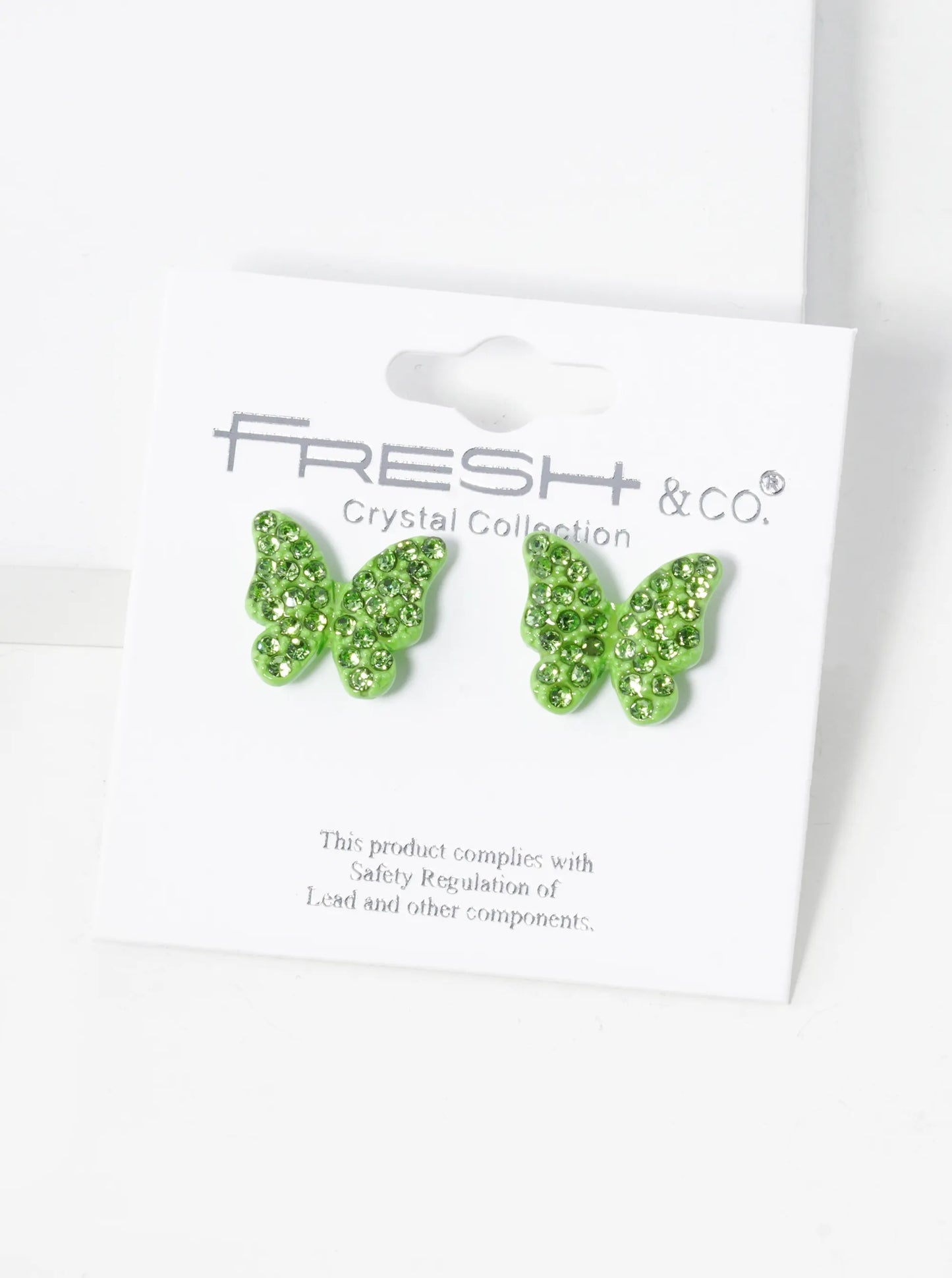 Crystal Pave 13mm Butterfly Post Stud Earrings