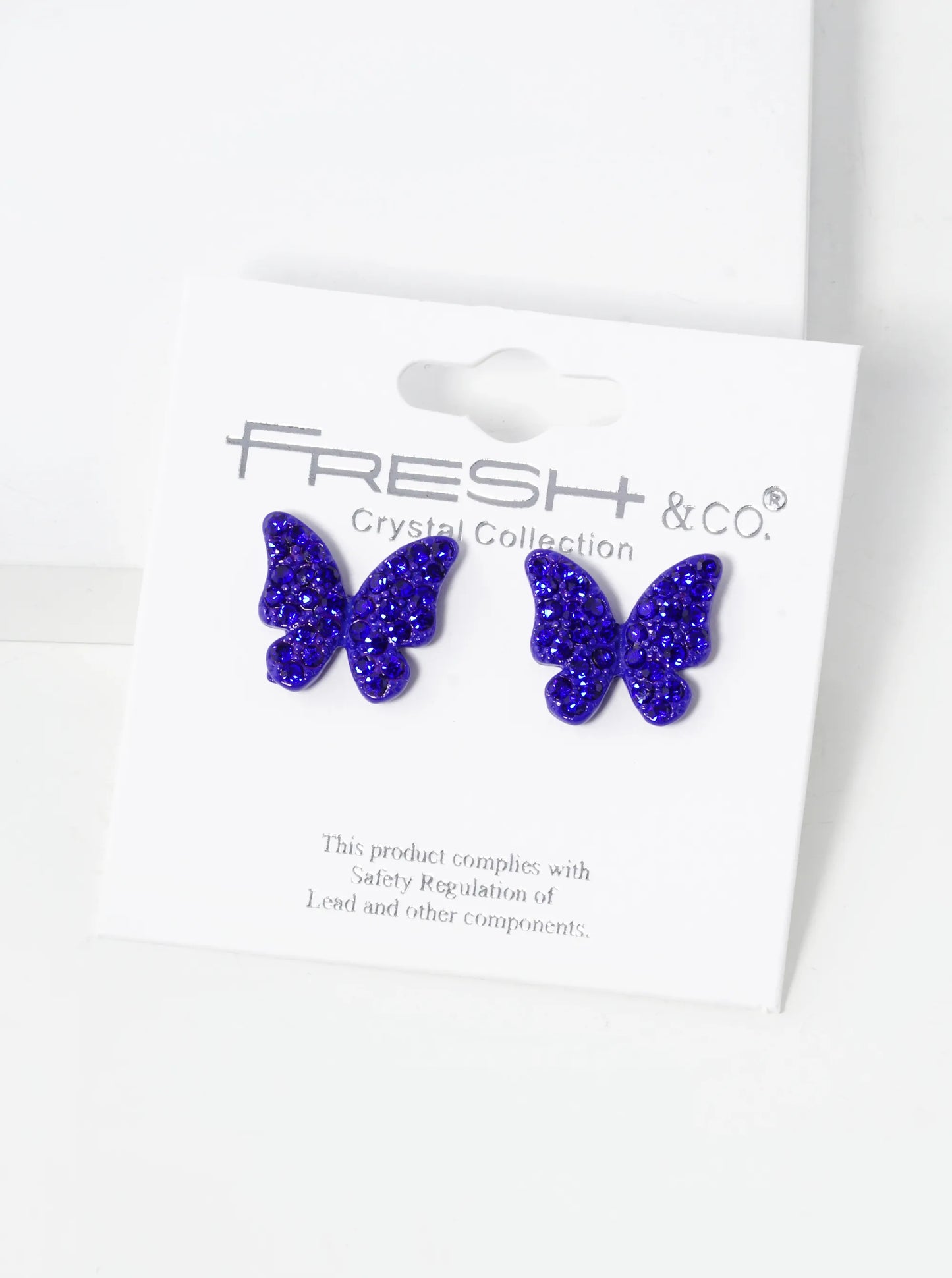Crystal Pave 13mm Butterfly Post Stud Earrings